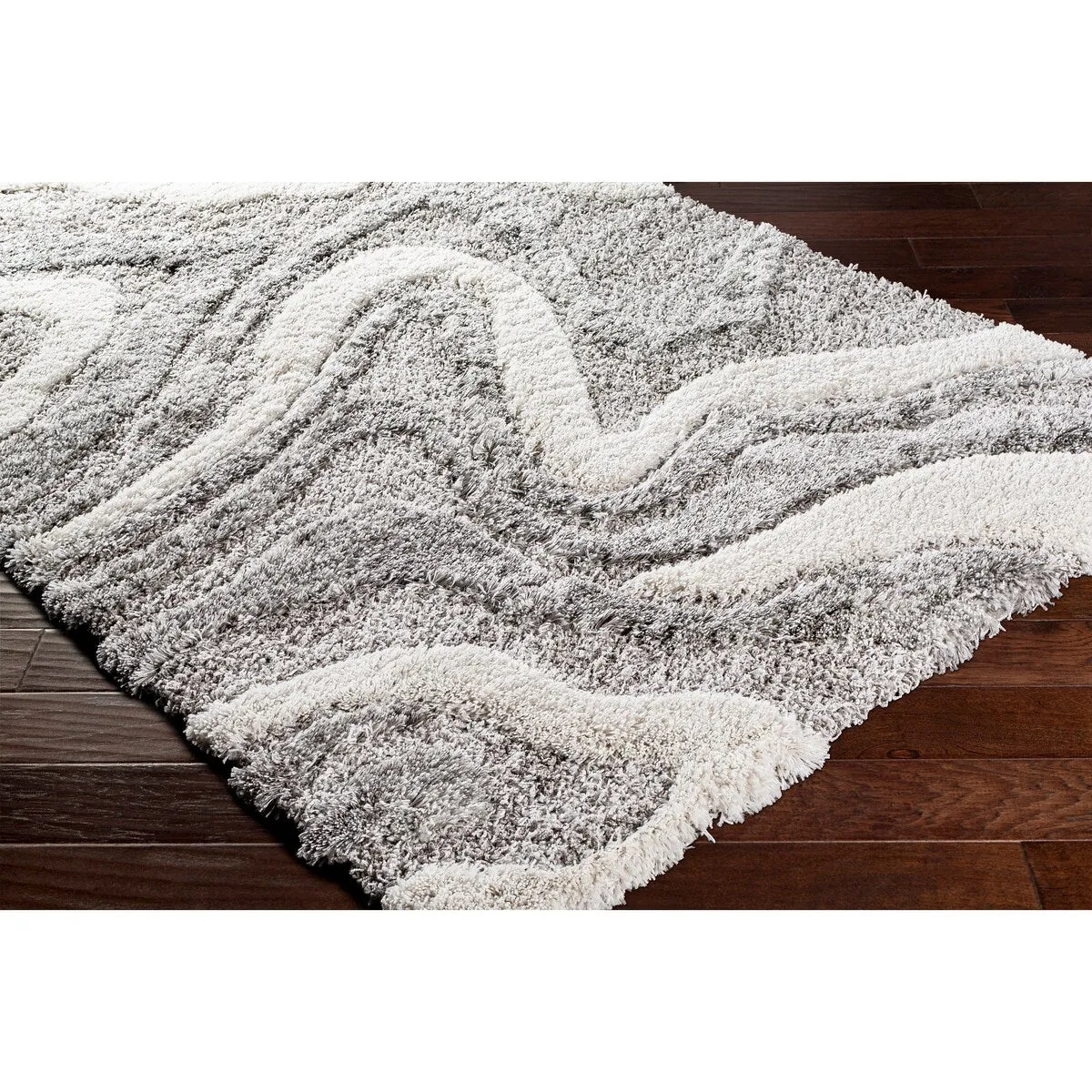 Livabliss Corinne Modern Swirl Plush Shag Area Rug