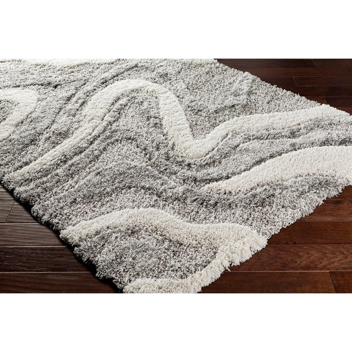 Livabliss Corinne Modern Swirl Plush Shag Area Rug