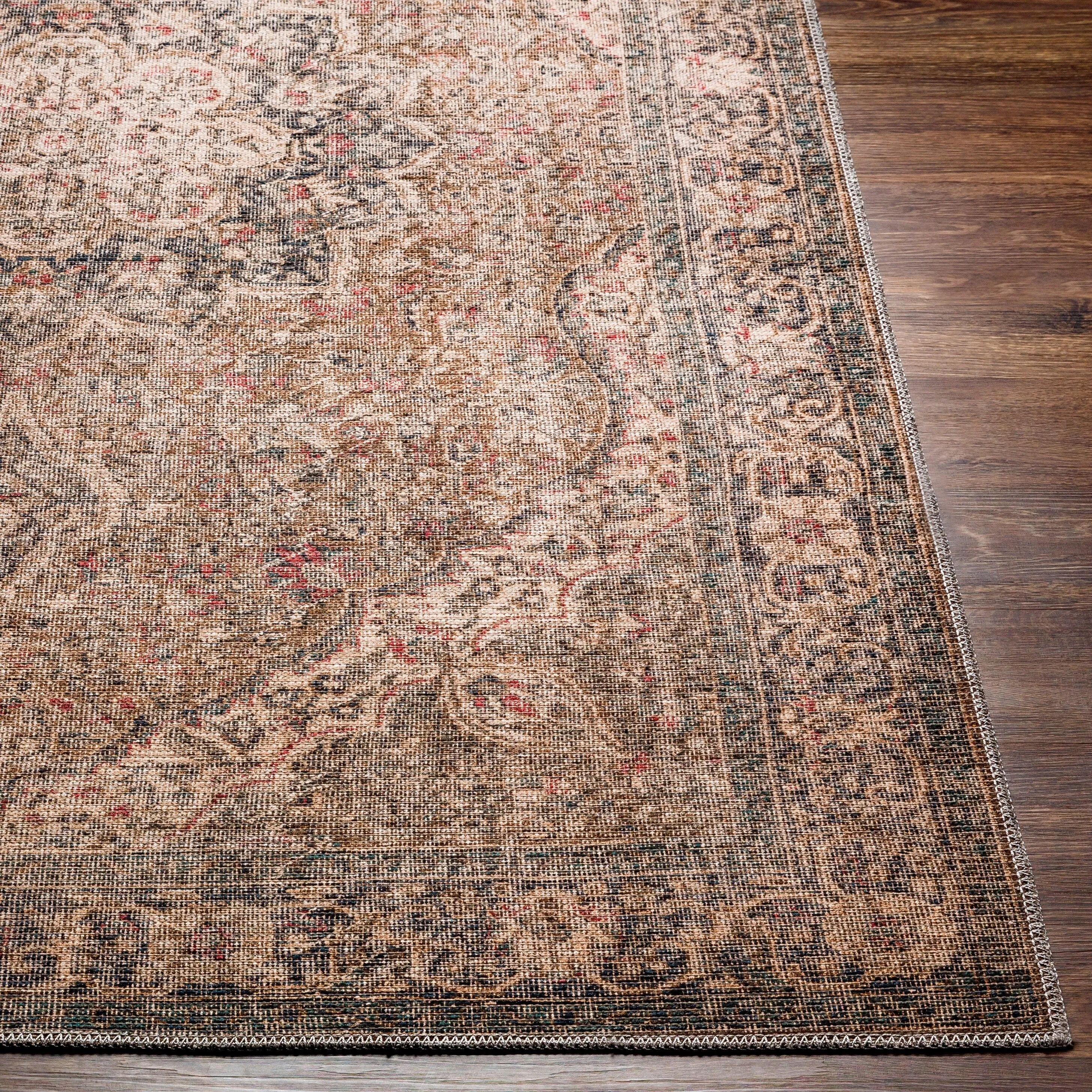 Livabliss Duquette Persian Medallion Printed Machine Washable Area Rug