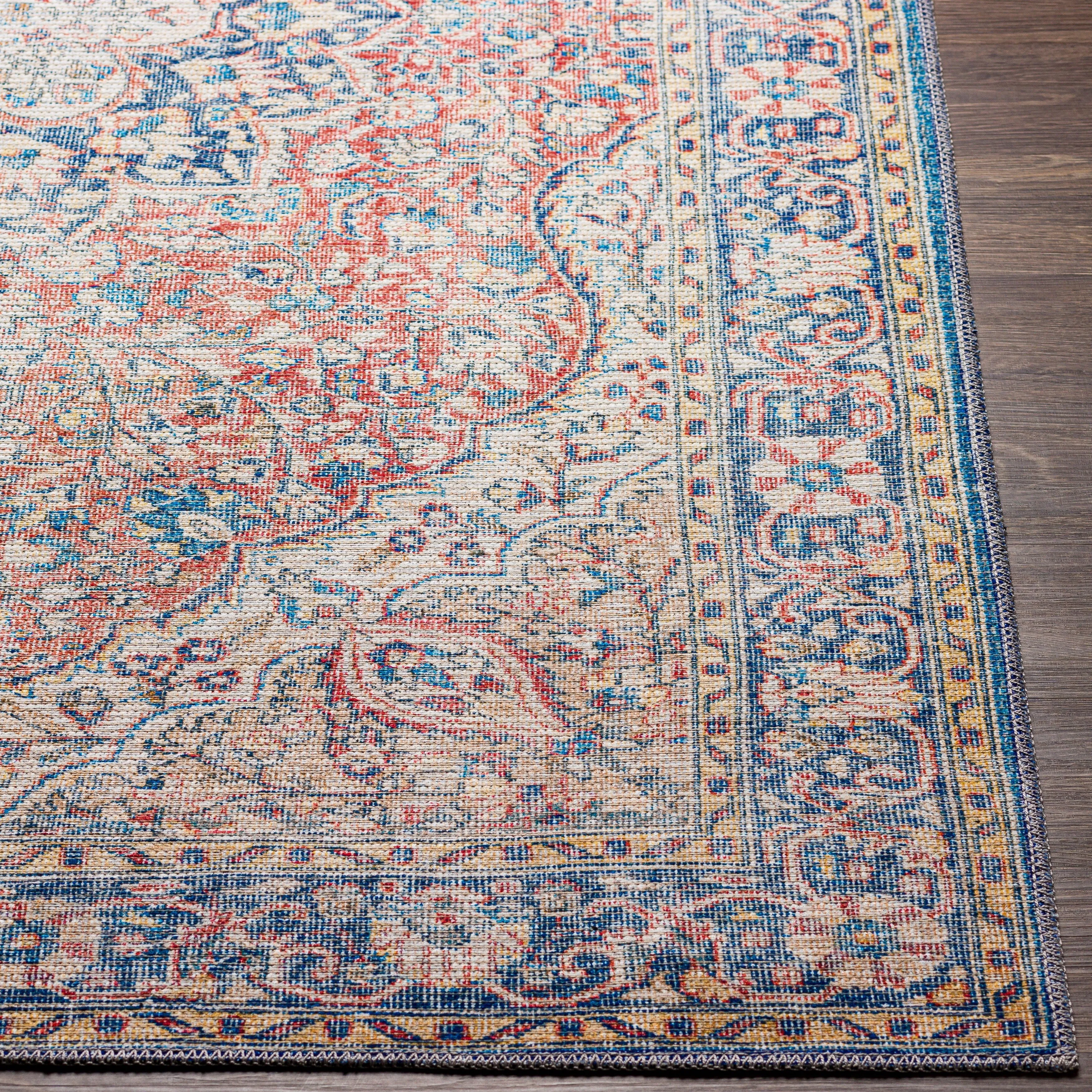Livabliss Duquette Persian Medallion Printed Machine Washable Area Rug