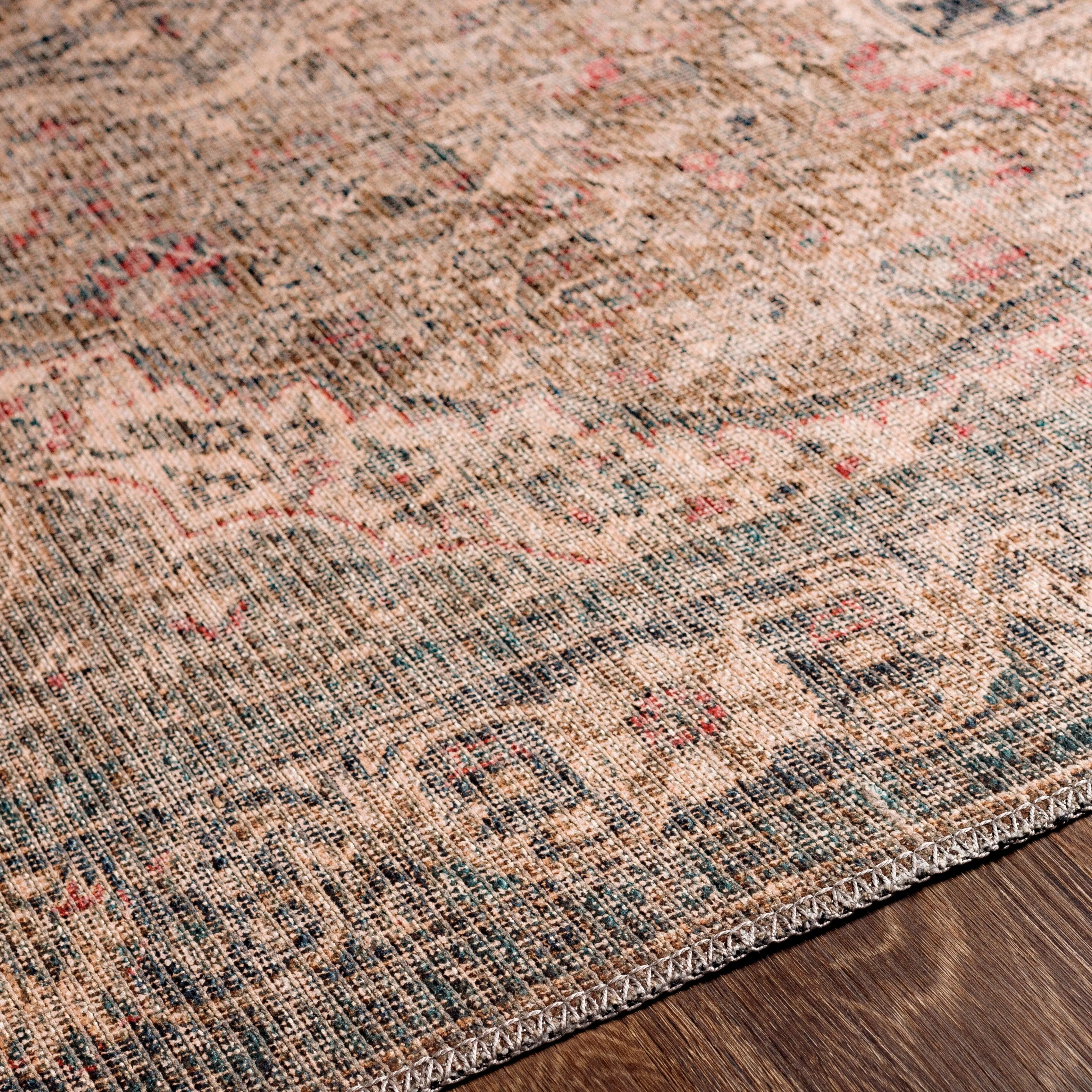 Livabliss Duquette Persian Medallion Printed Machine Washable Area Rug