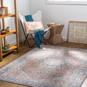 Livabliss Duquette Persian Medallion Printed Machine Washable Area Rug