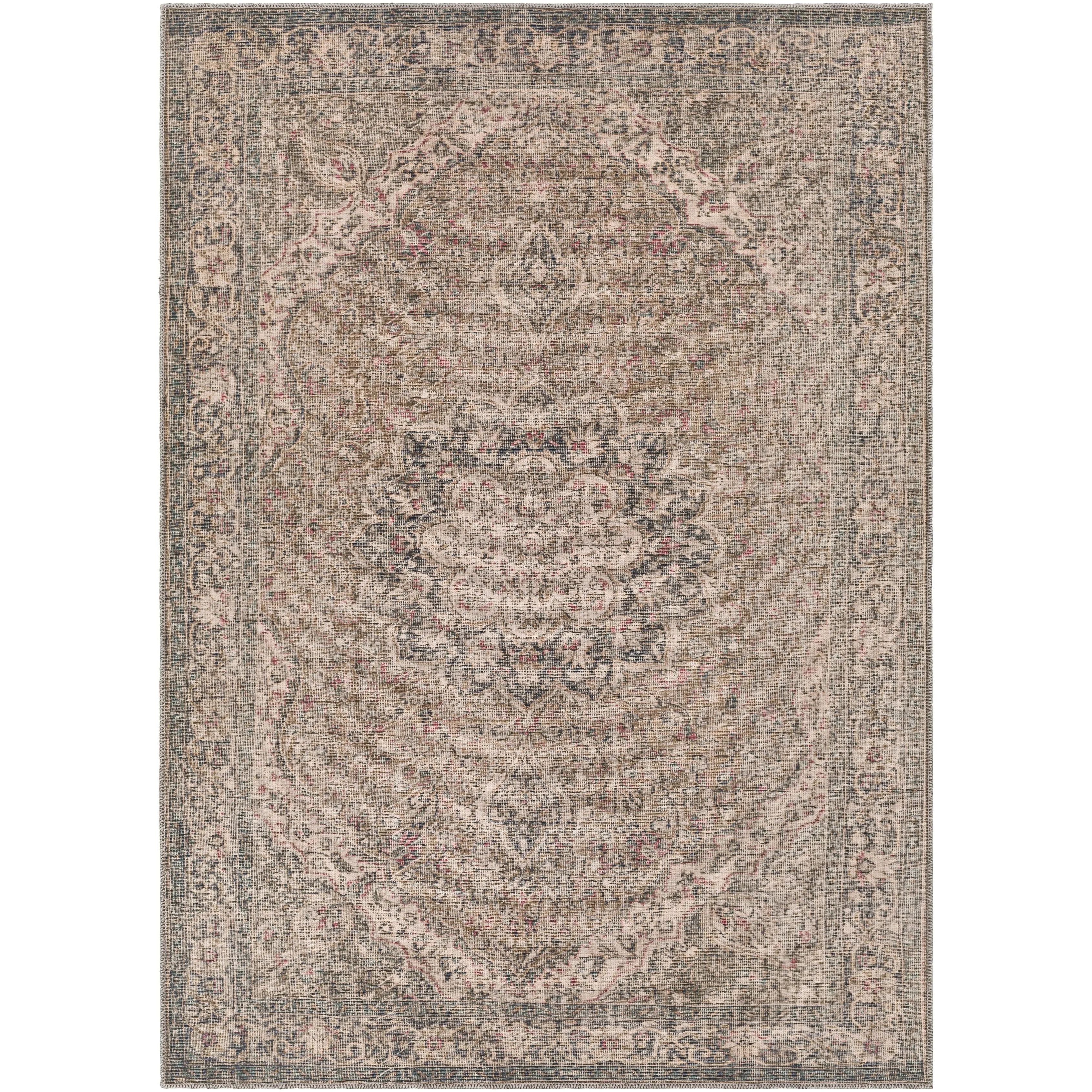 Livabliss Duquette Persian Medallion Printed Machine Washable Area Rug