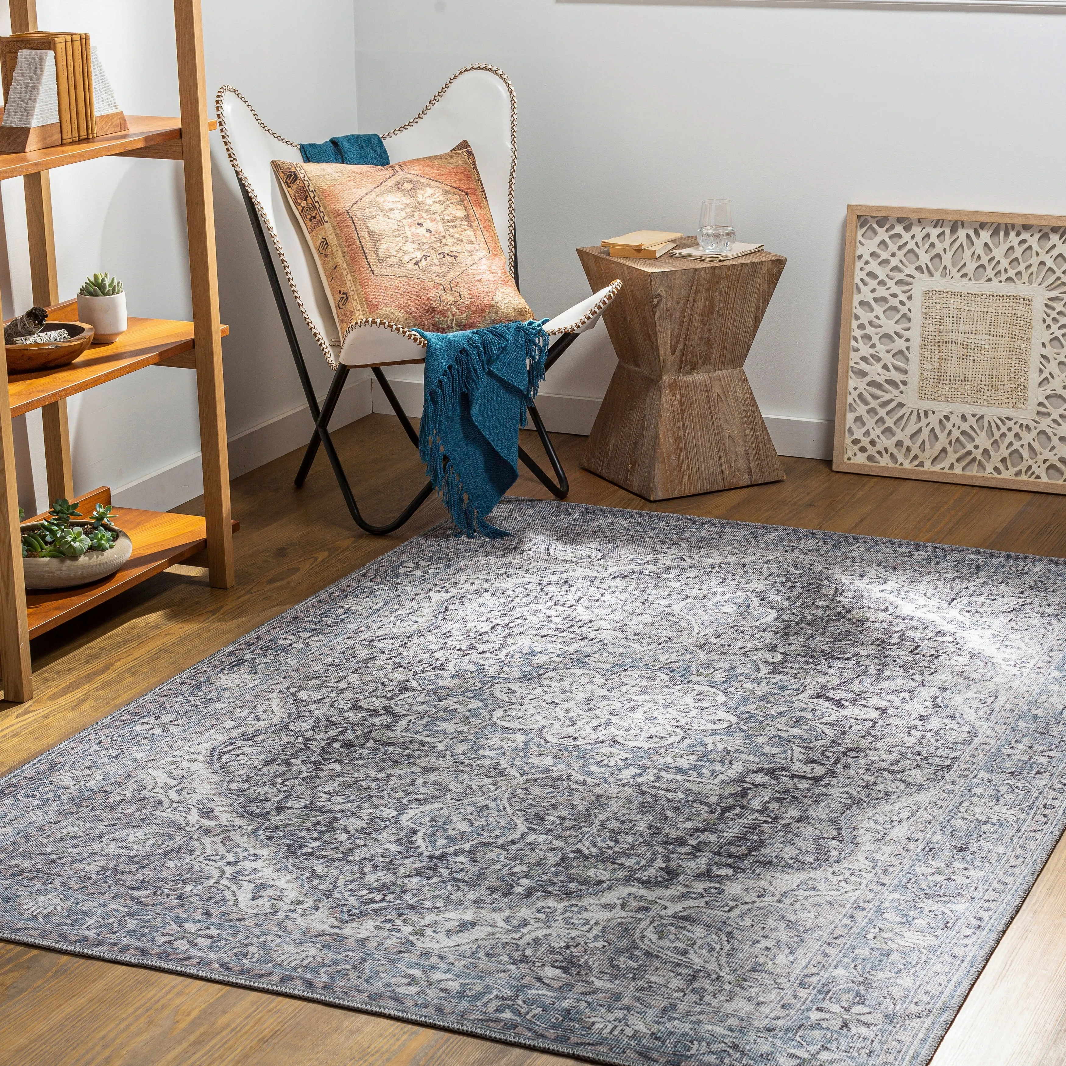 Livabliss Duquette Persian Medallion Printed Machine Washable Area Rug