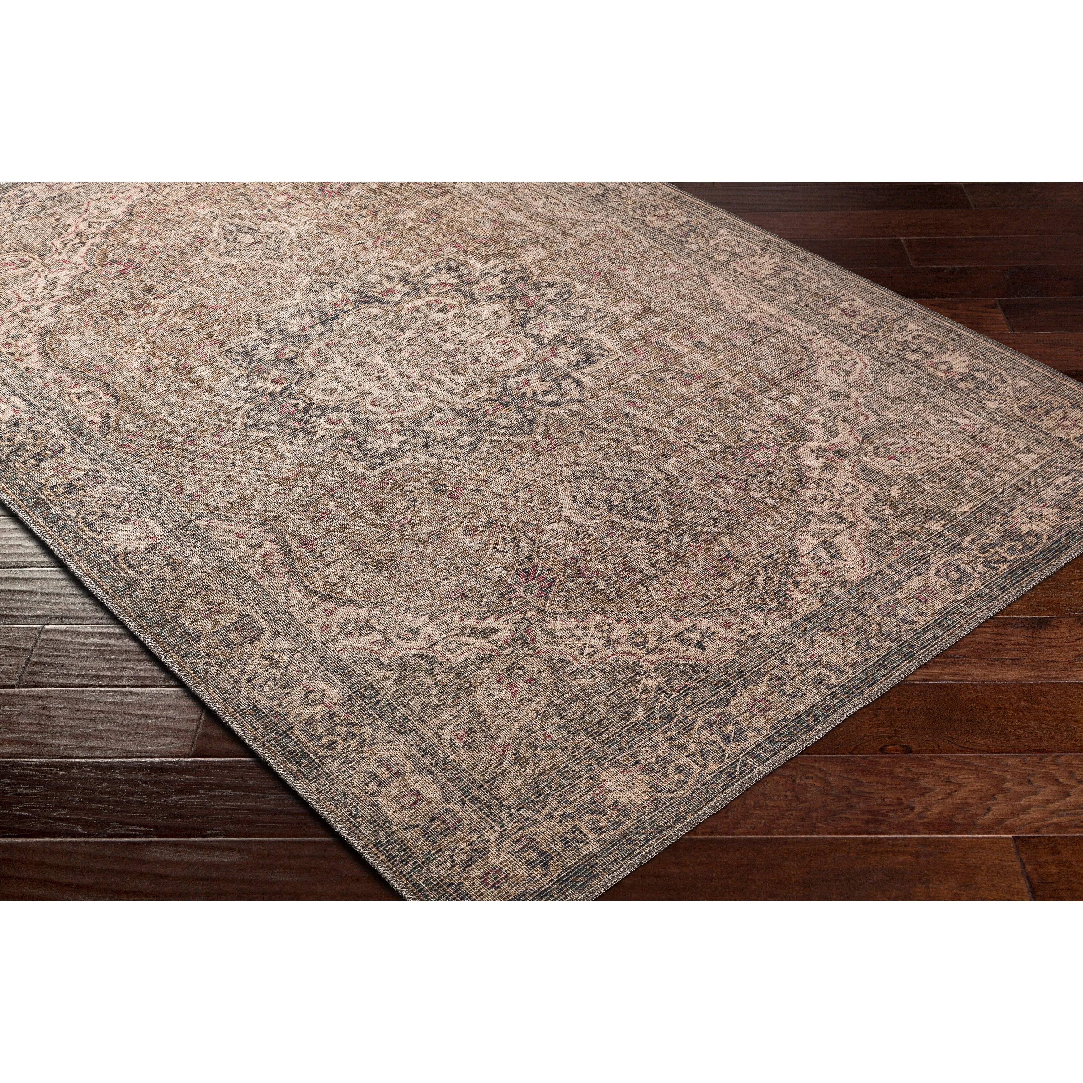 Livabliss Duquette Persian Medallion Printed Machine Washable Area Rug