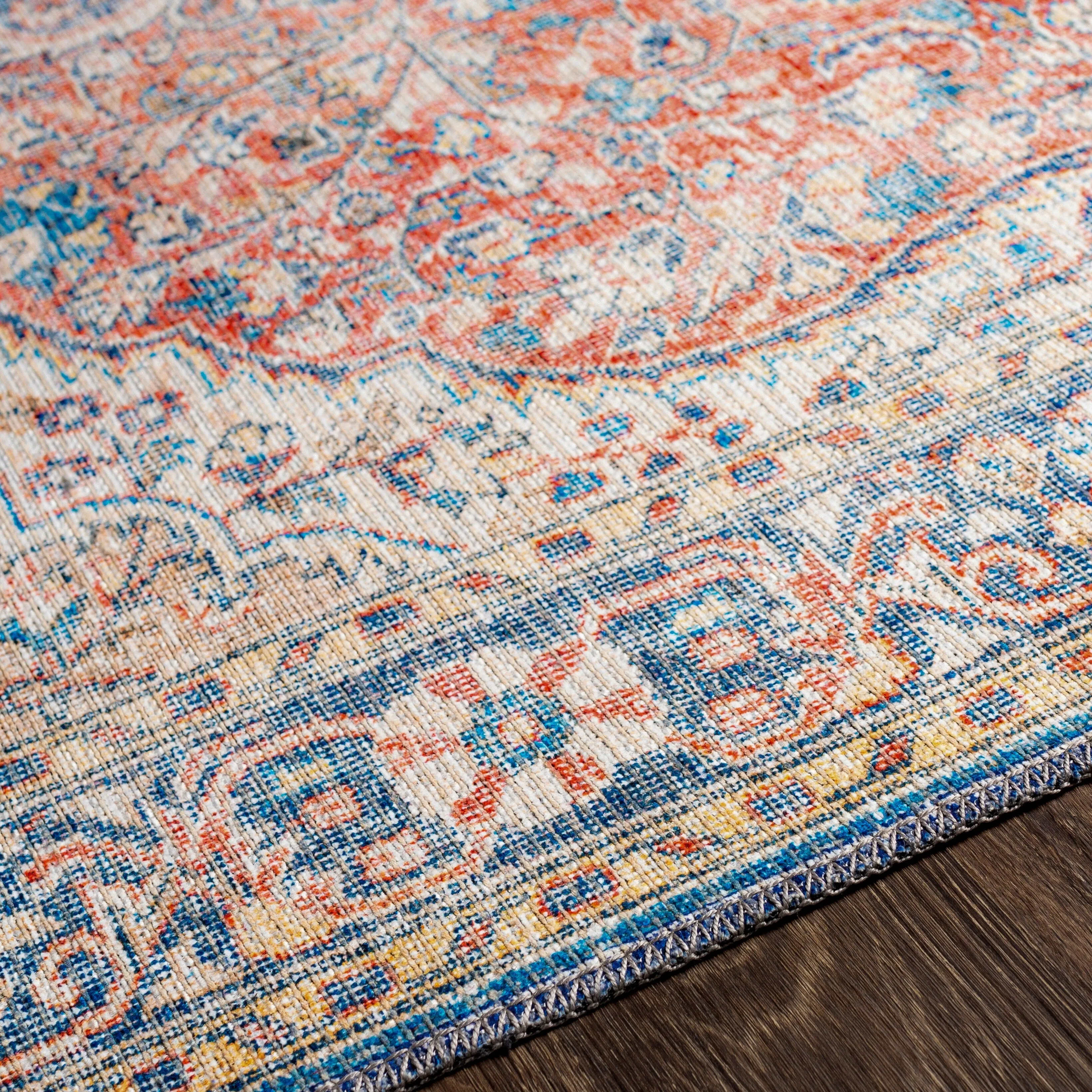 Livabliss Duquette Persian Medallion Printed Machine Washable Area Rug