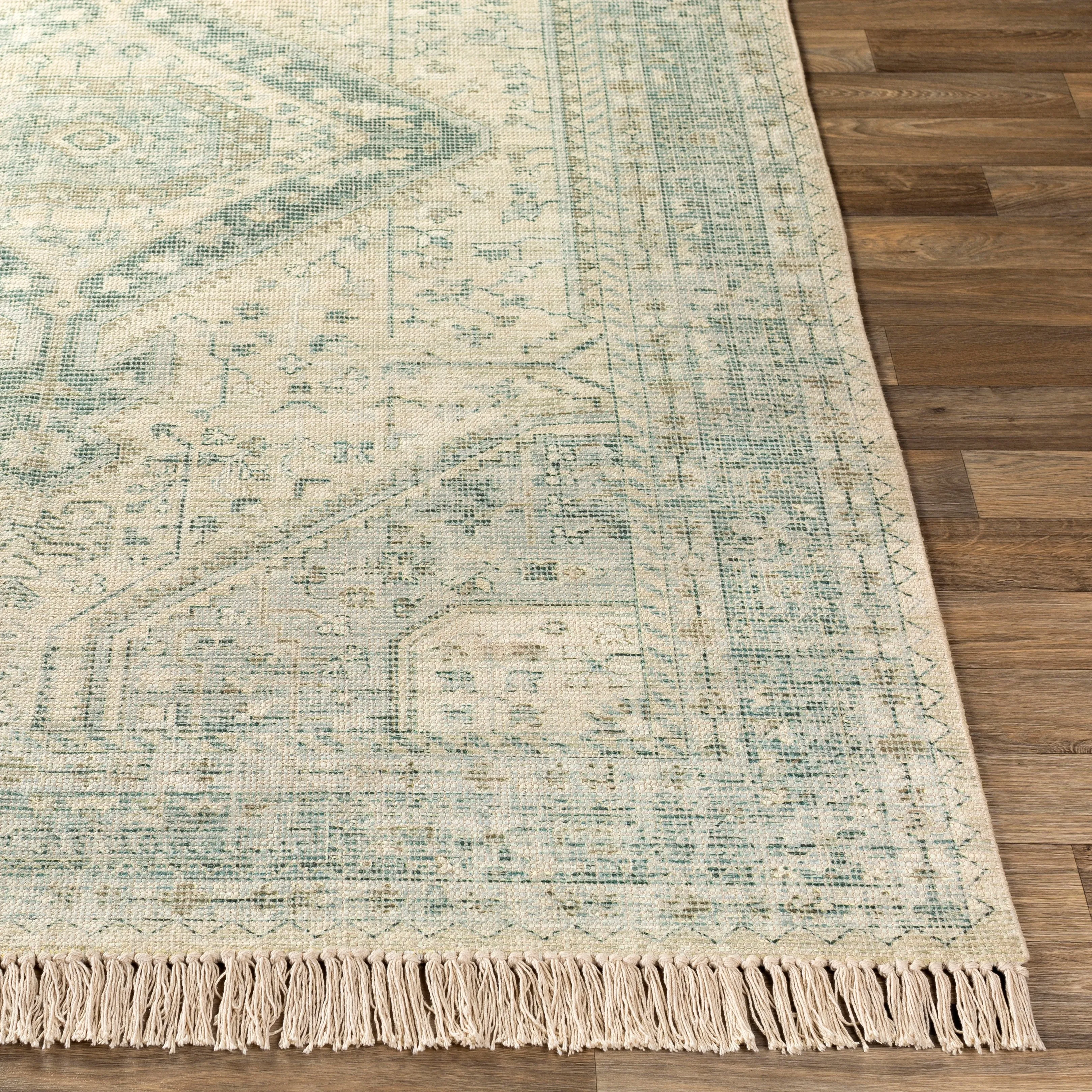 Livabliss Evans Distressed Medallion Handmade Cotton Area Rug