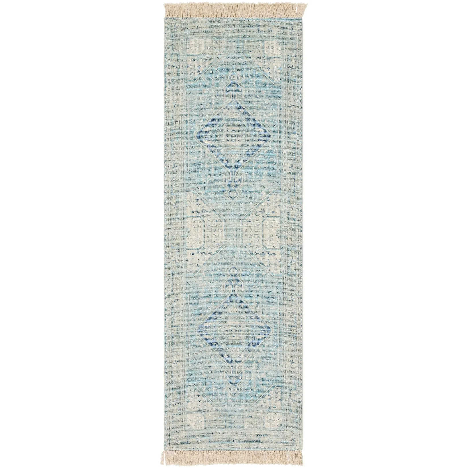 Livabliss Evans Distressed Medallion Handmade Cotton Area Rug