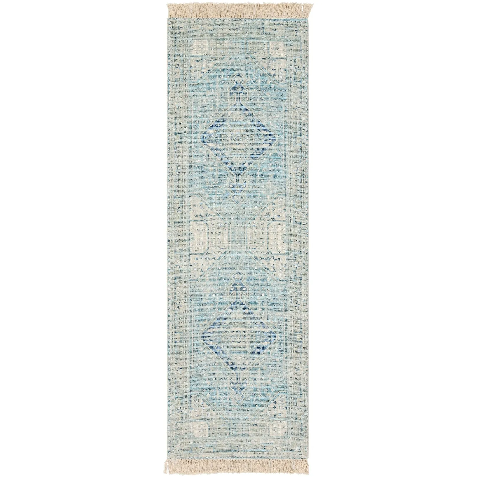 Livabliss Evans Distressed Medallion Handmade Cotton Area Rug