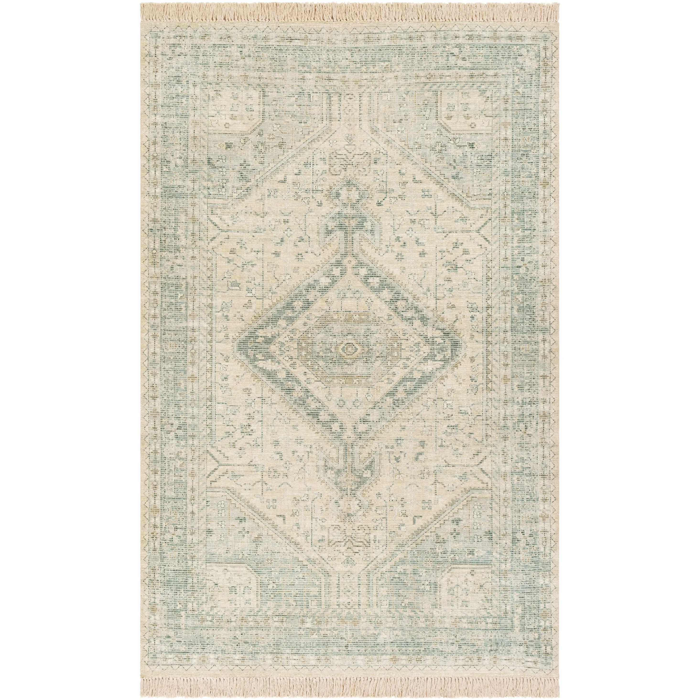 Livabliss Evans Distressed Medallion Handmade Cotton Area Rug