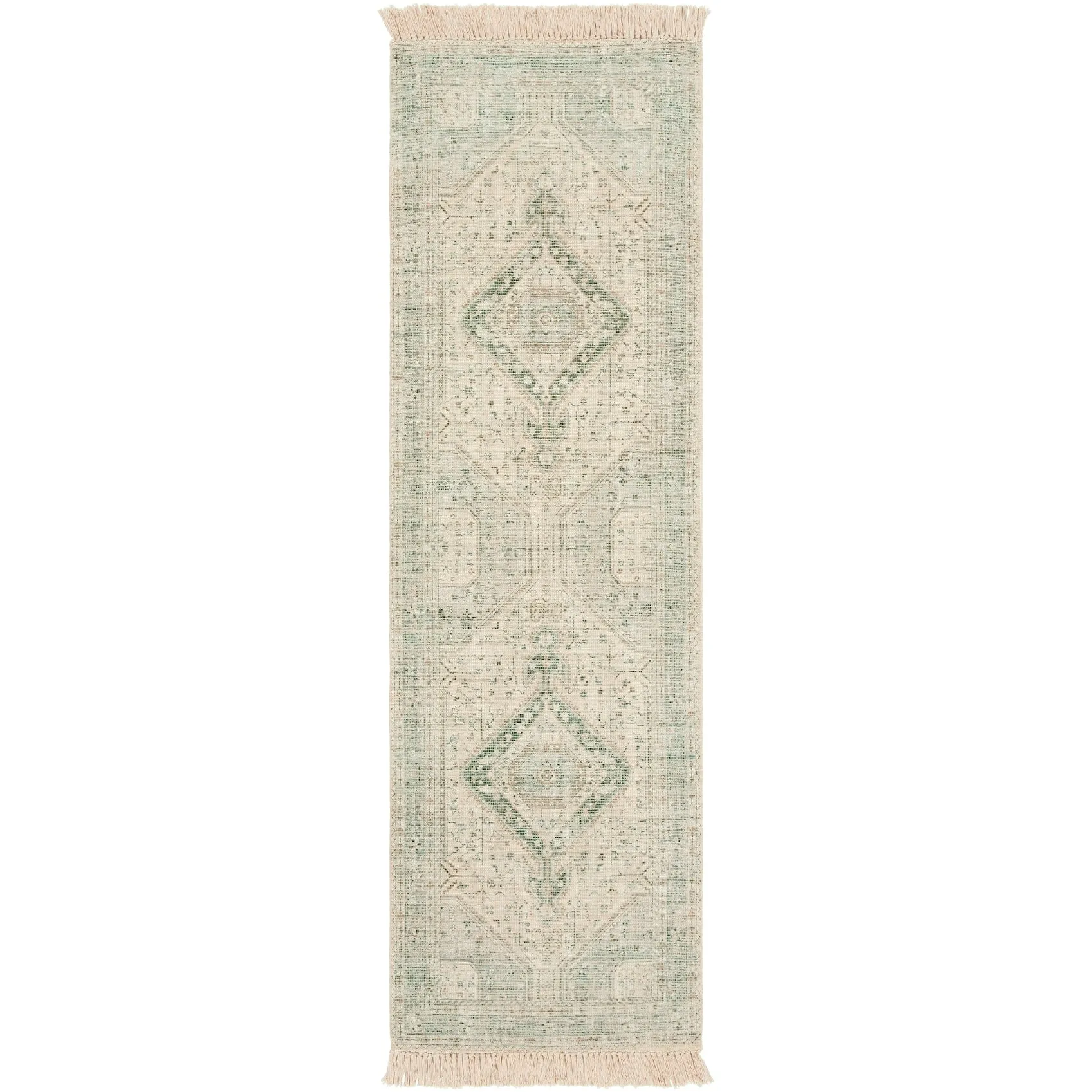 Livabliss Evans Distressed Medallion Handmade Cotton Area Rug