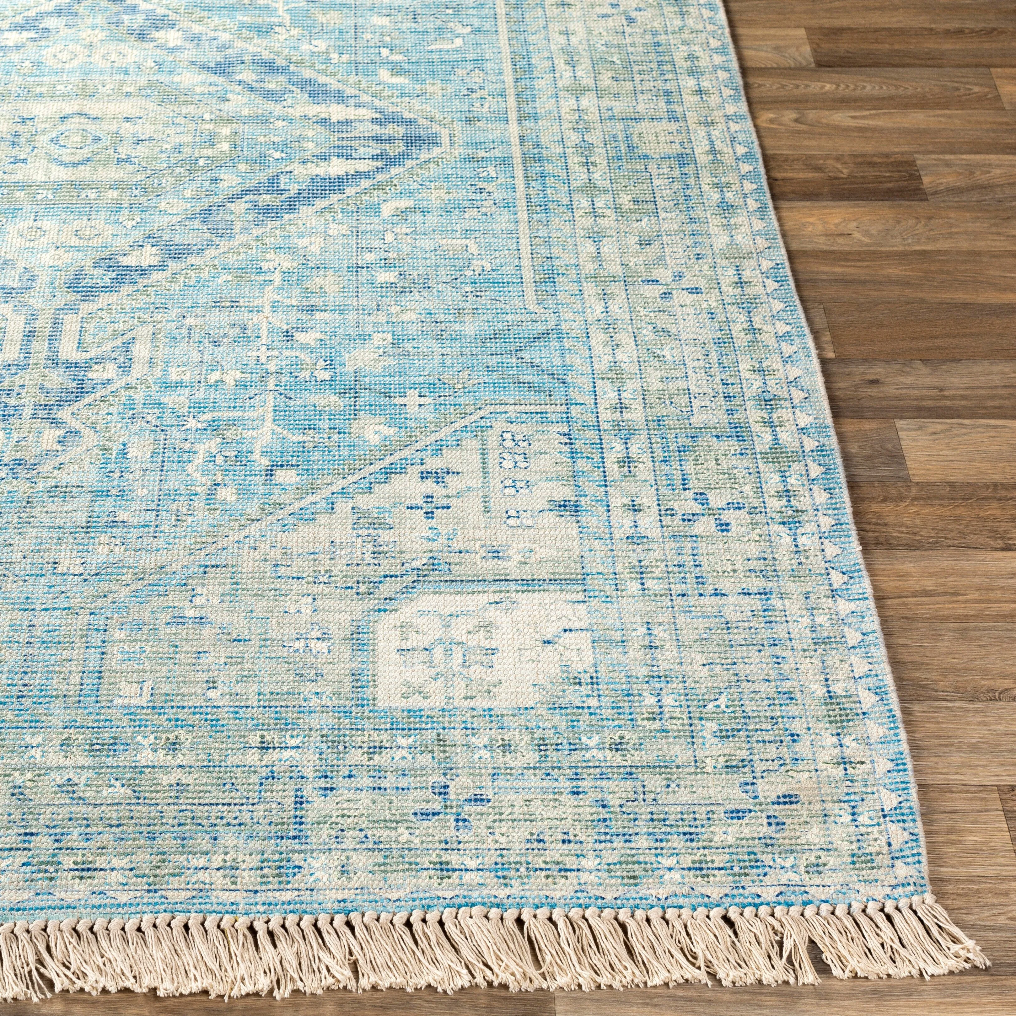 Livabliss Evans Distressed Medallion Handmade Cotton Area Rug