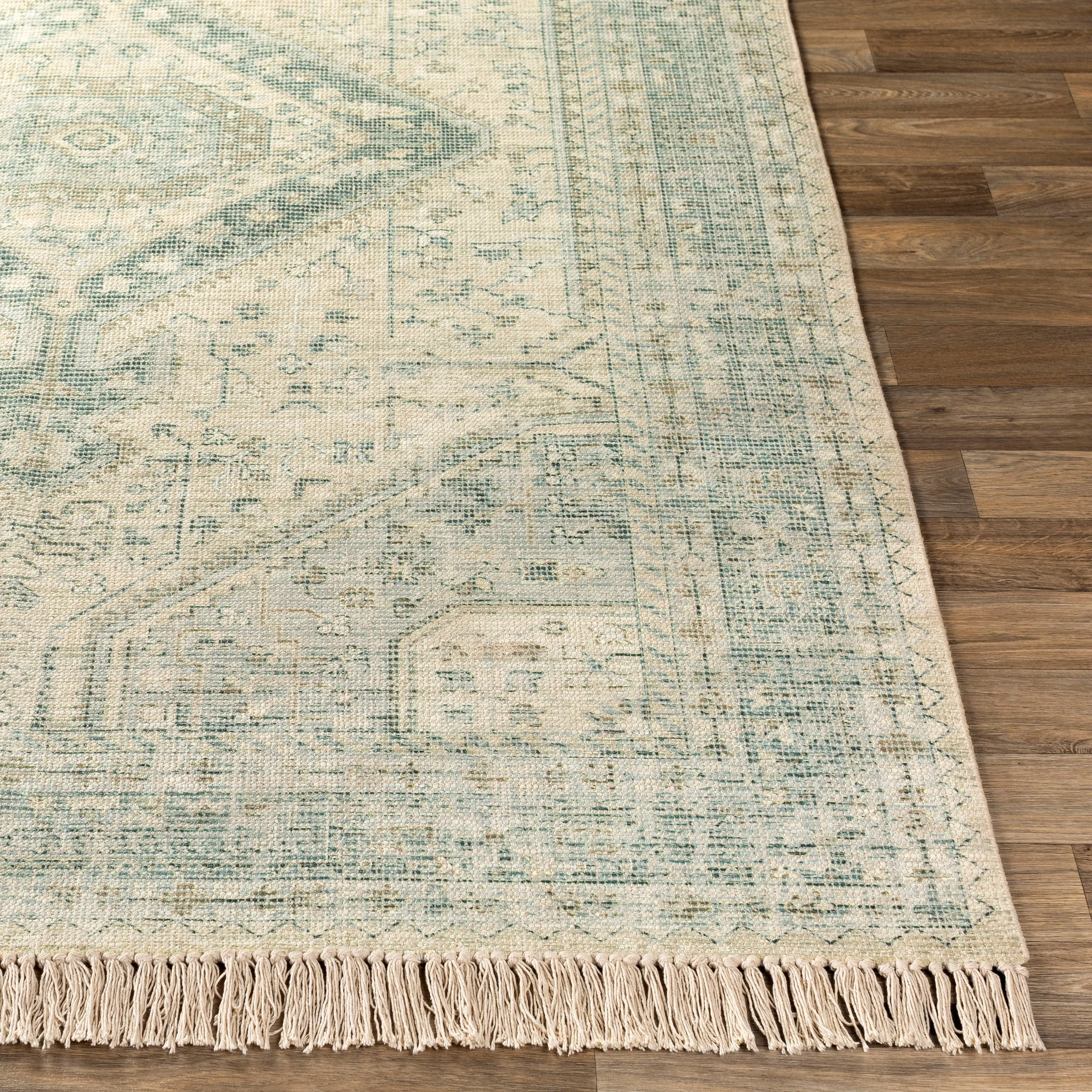 Livabliss Evans Distressed Medallion Handmade Cotton Area Rug