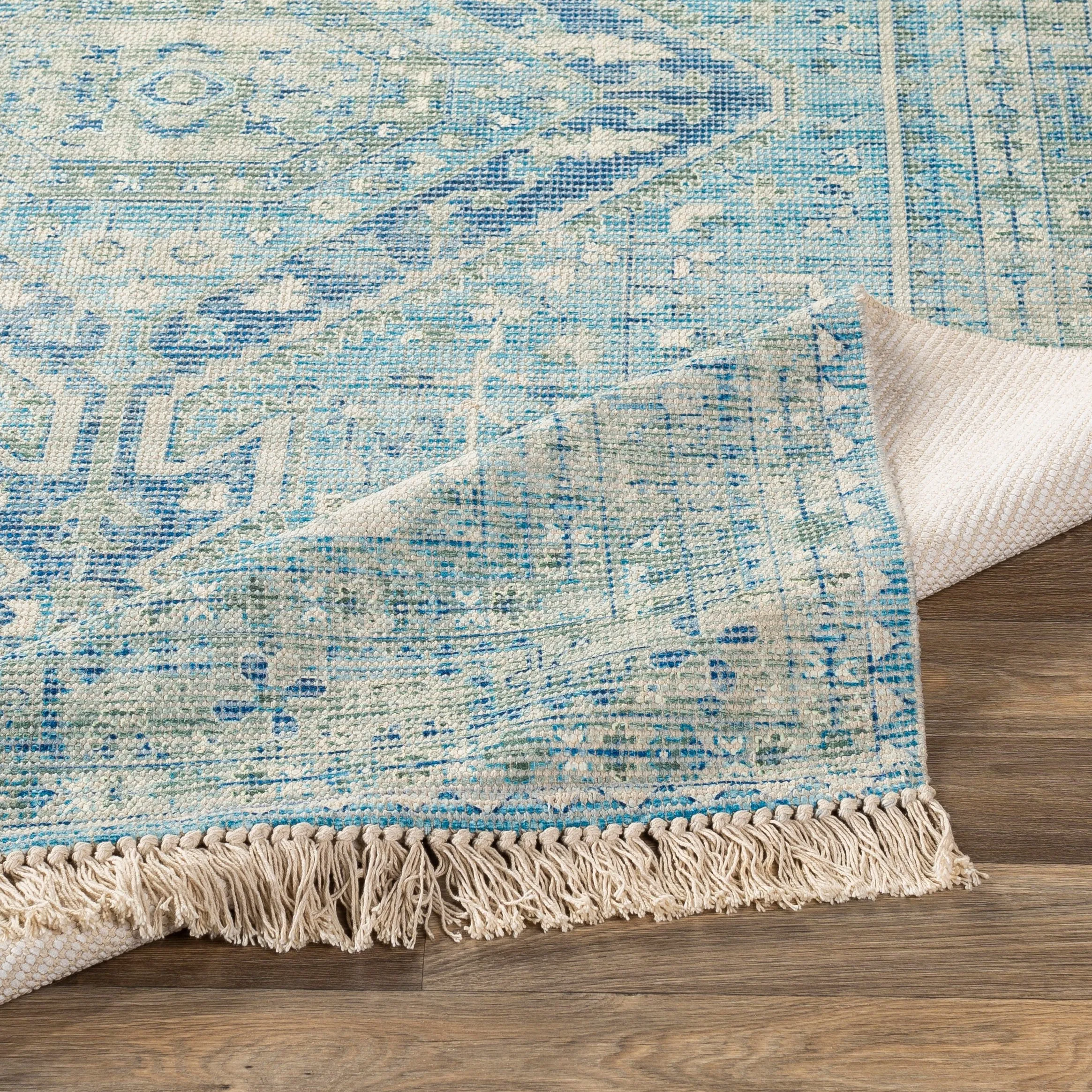 Livabliss Evans Distressed Medallion Handmade Cotton Area Rug