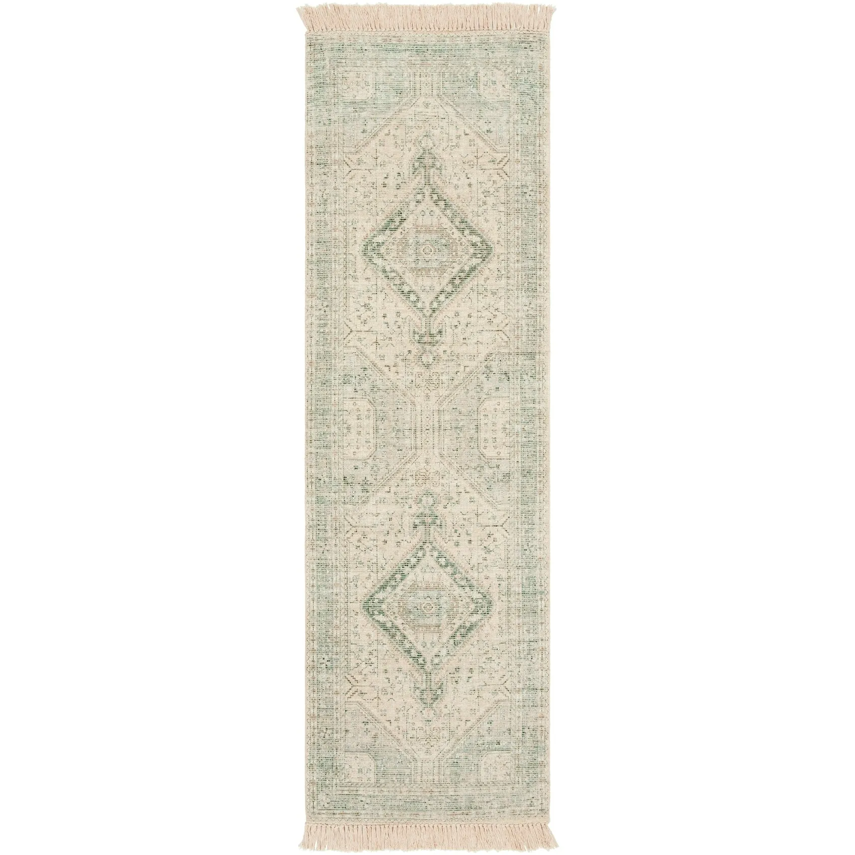Livabliss Evans Distressed Medallion Handmade Cotton Area Rug