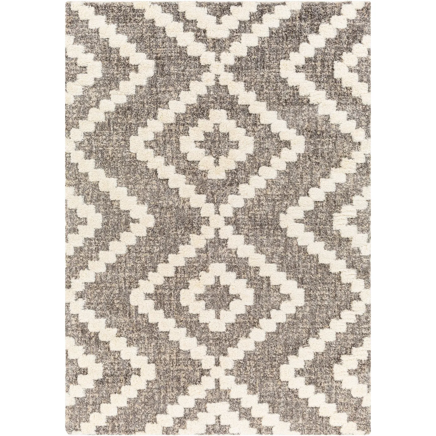 Livabliss Florida Boho Diamond Plush Area Rug