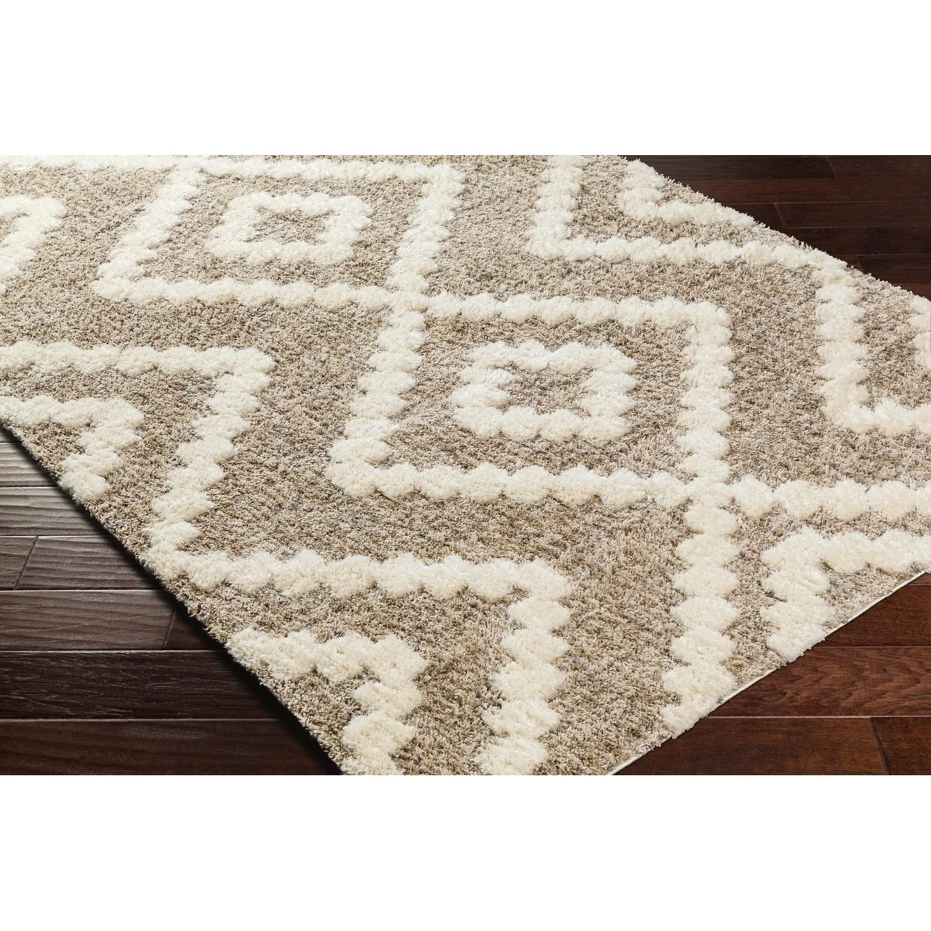 Livabliss Florida Boho Diamond Plush Area Rug