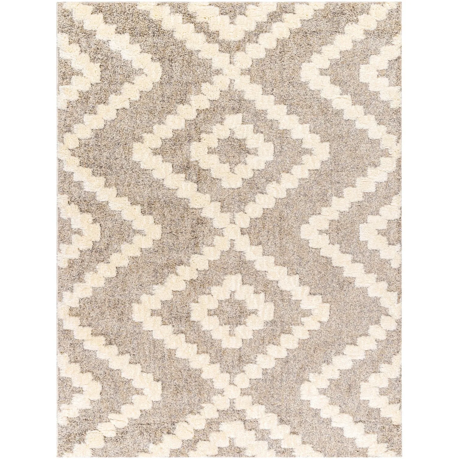 Livabliss Florida Boho Diamond Plush Area Rug