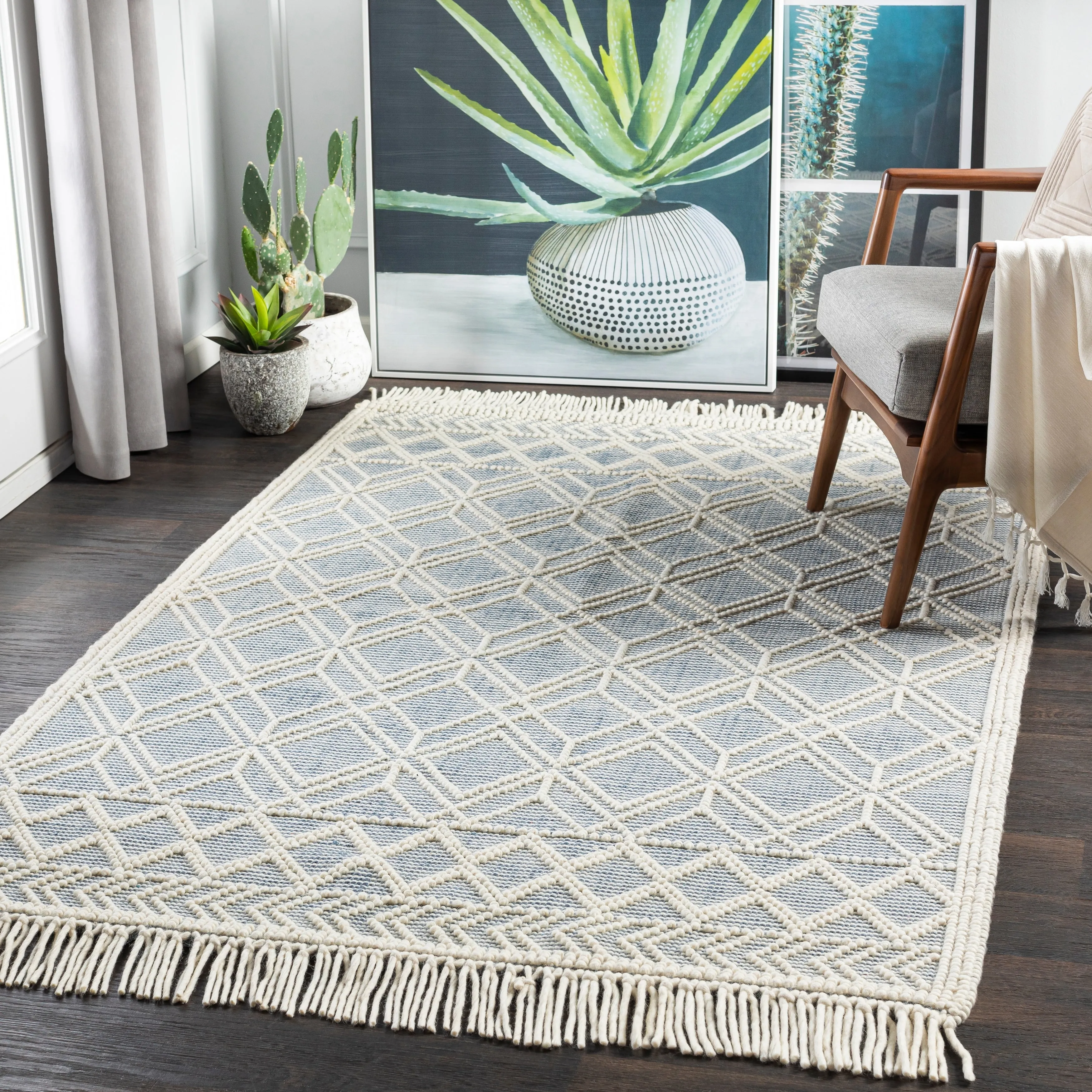 Livabliss Gertrude Handmade Cottage Geometric Wool Area Rug