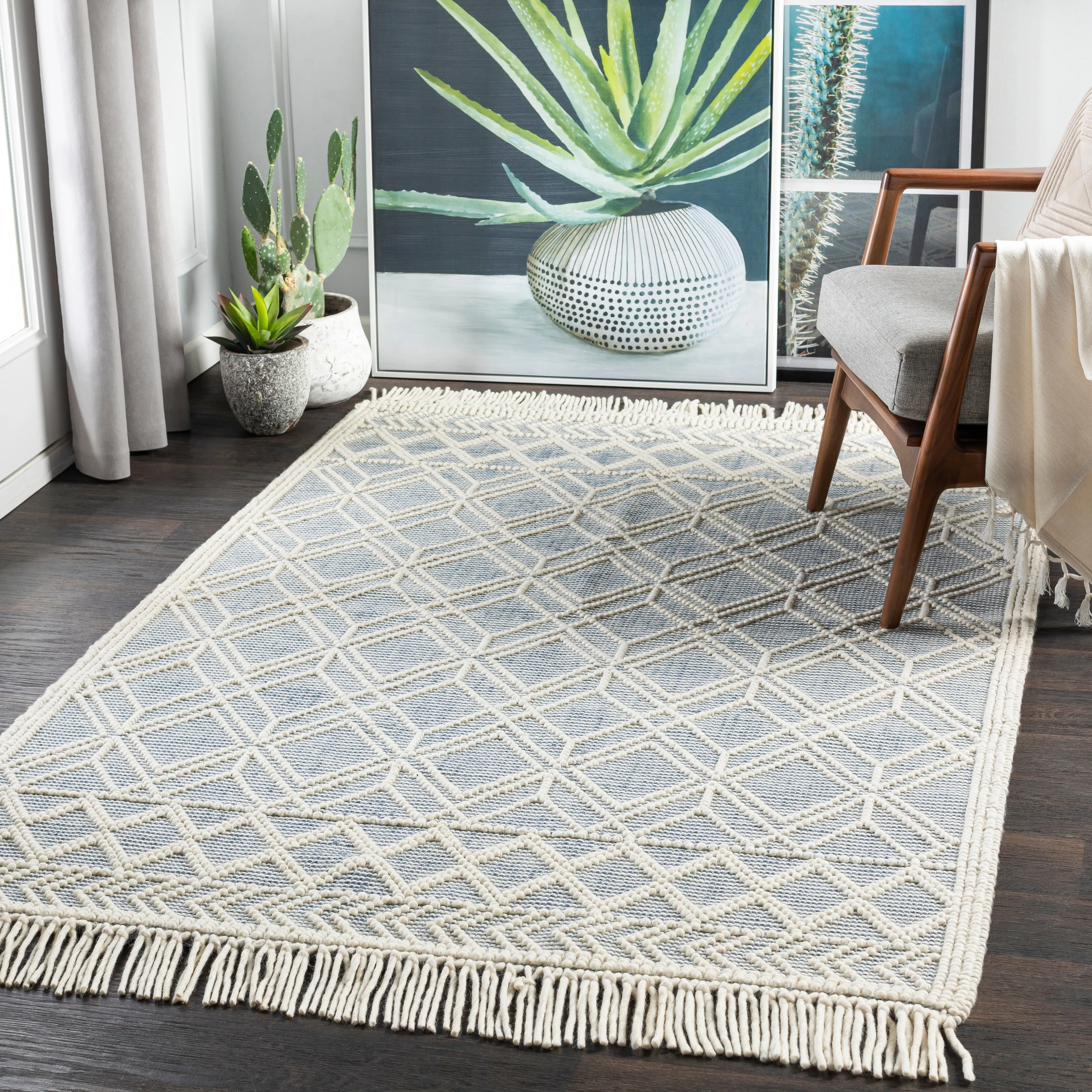 Livabliss Gertrude Handmade Cottage Geometric Wool Area Rug