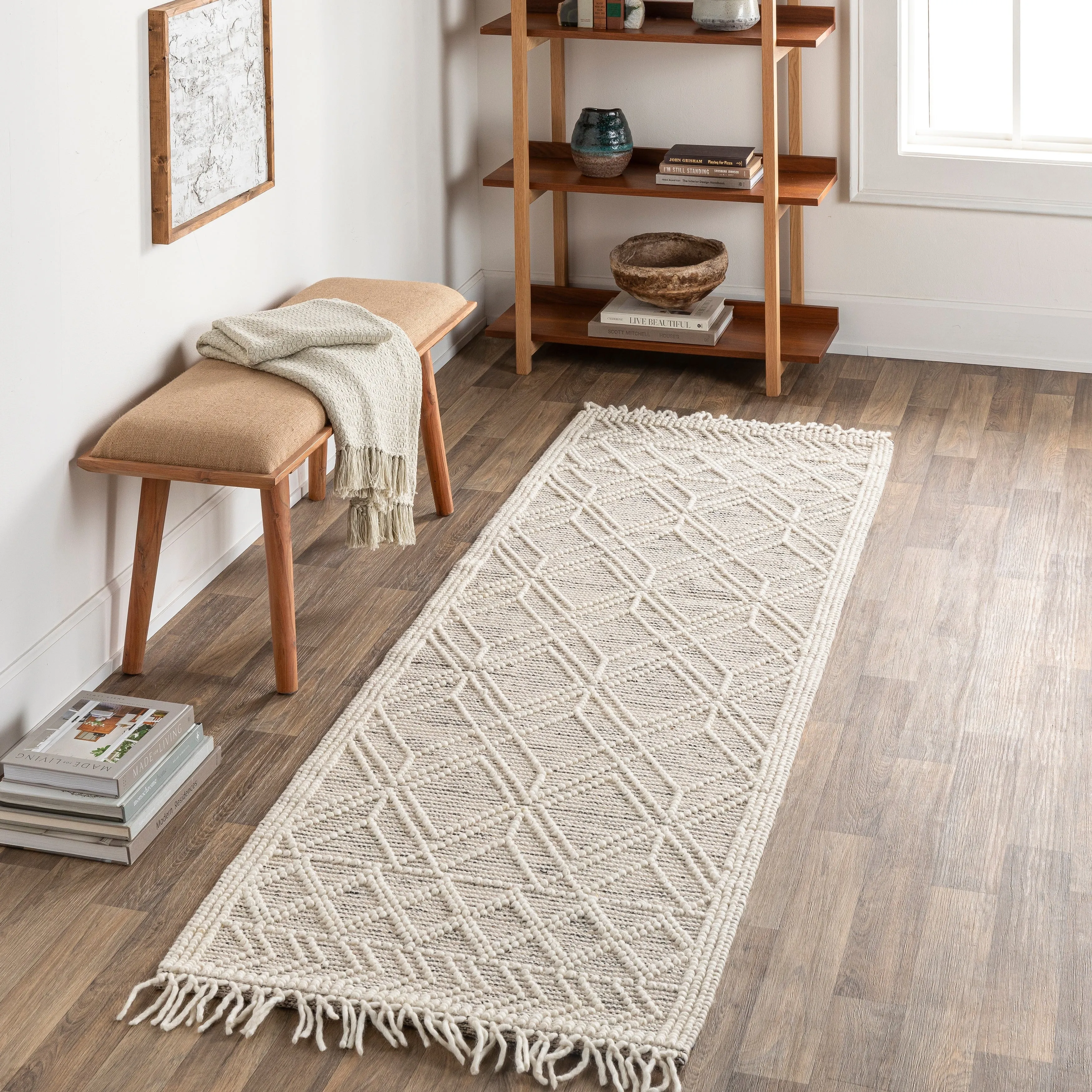 Livabliss Gertrude Handmade Cottage Geometric Wool Area Rug