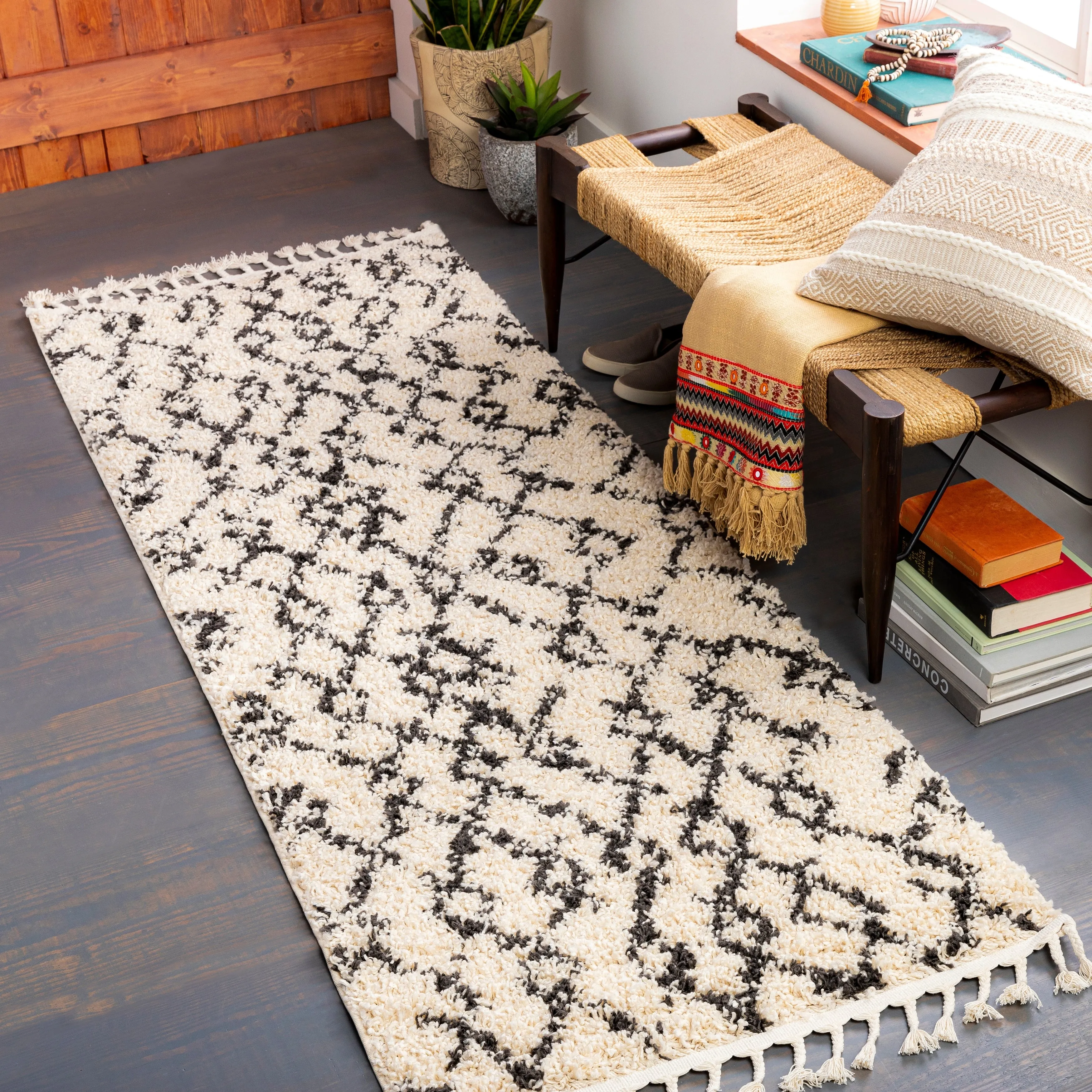 Livabliss Hammond Bohemian Shag Area Rug