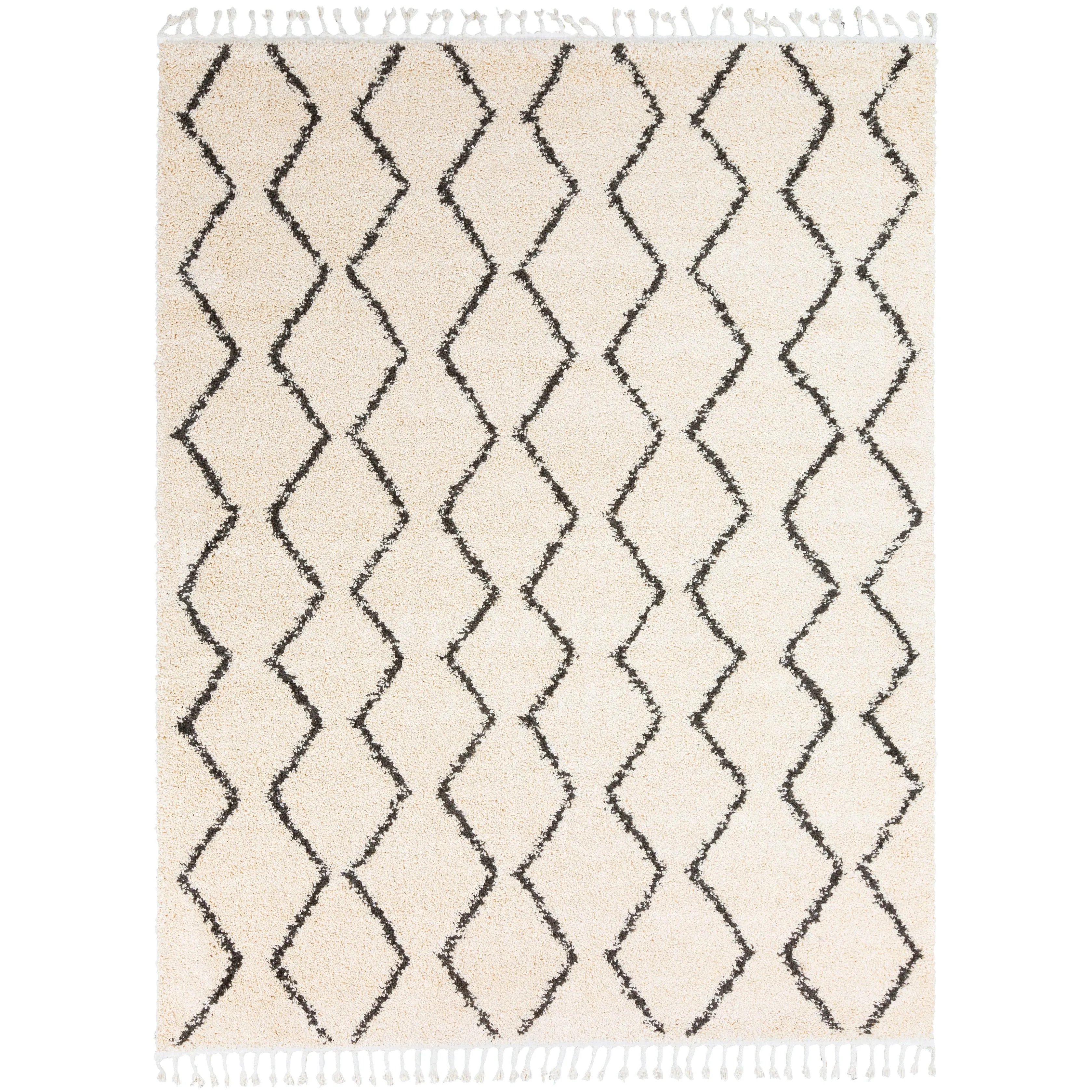 Livabliss Jada Moroccan Stripe Shag Area Rug