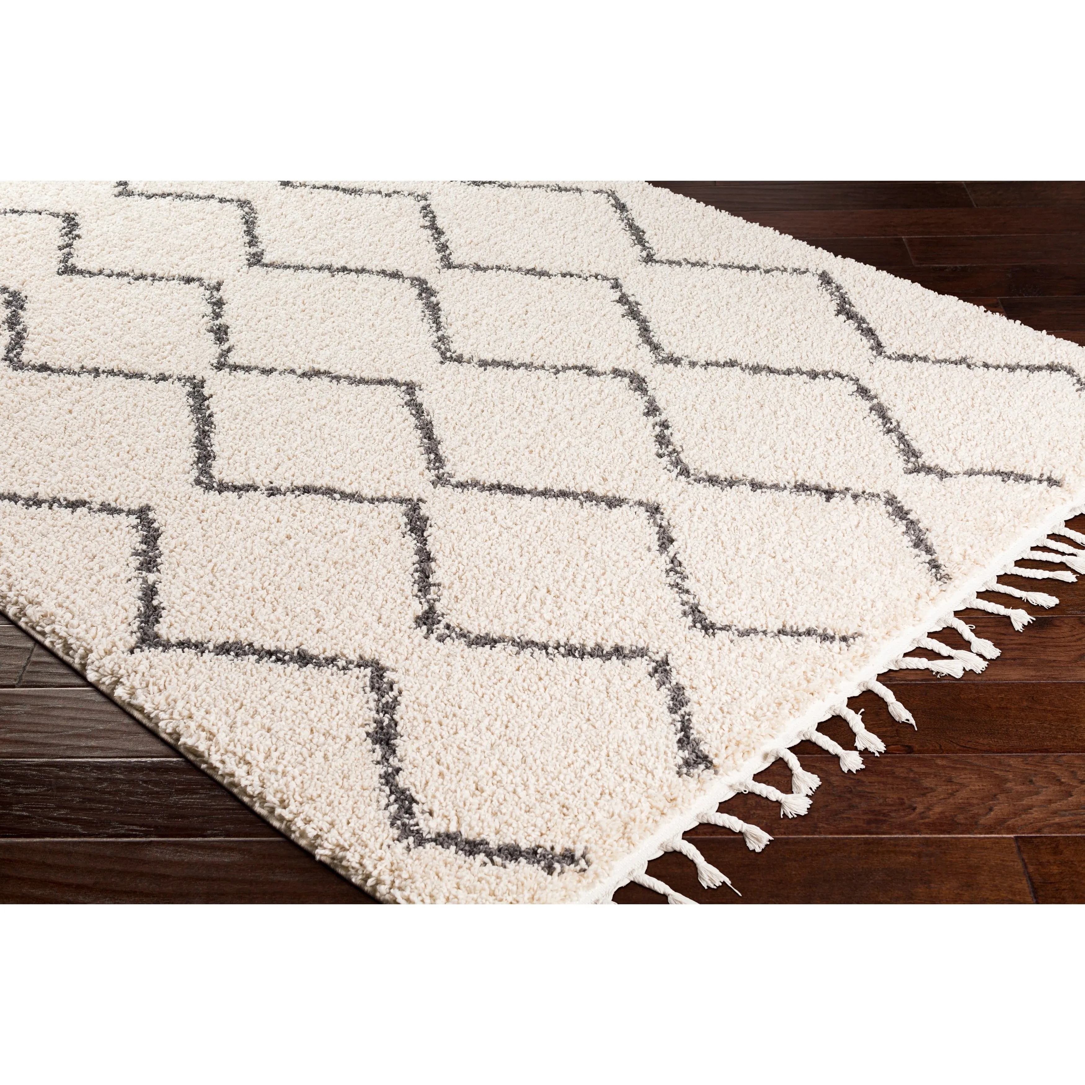 Livabliss Jada Moroccan Stripe Shag Area Rug