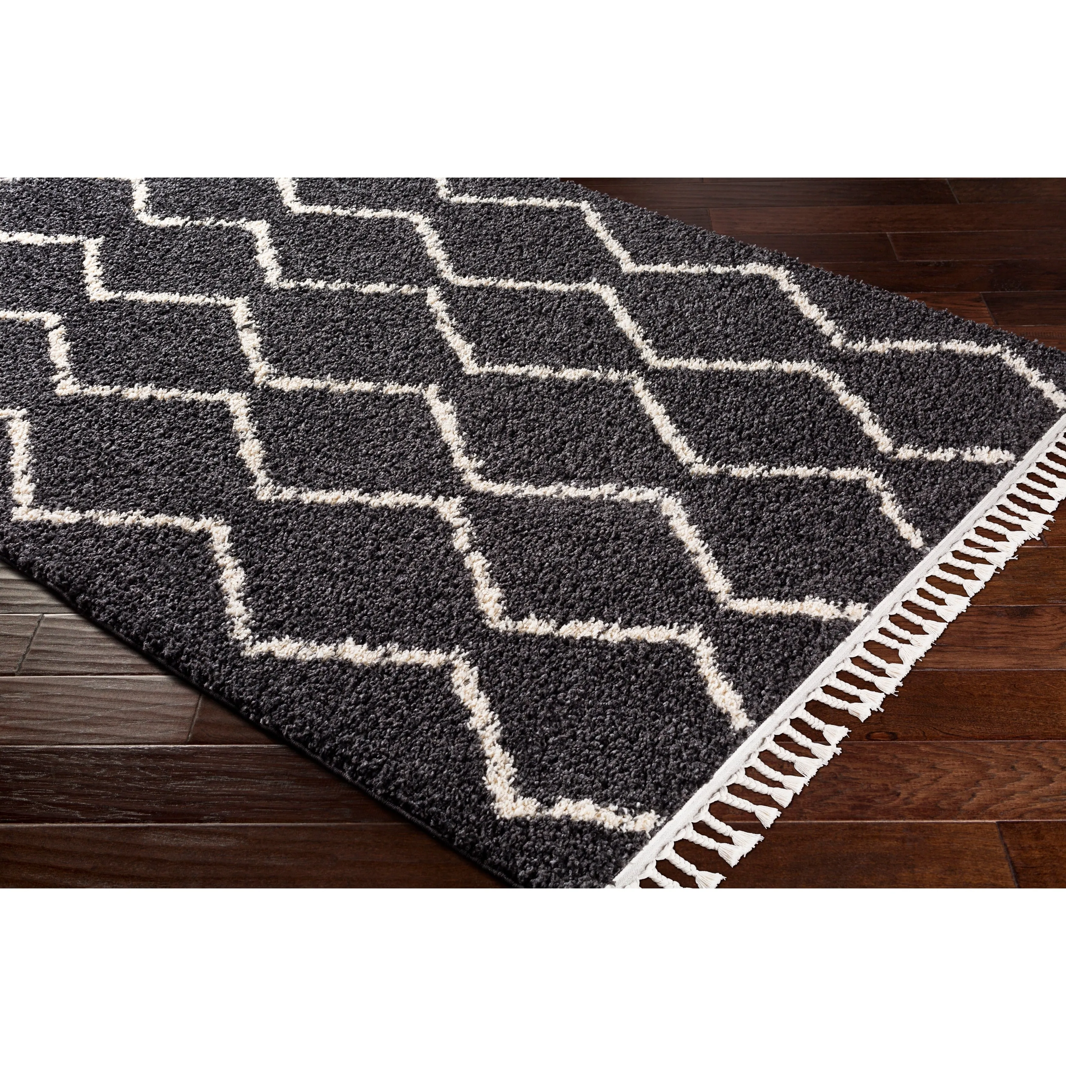 Livabliss Jada Moroccan Stripe Shag Area Rug