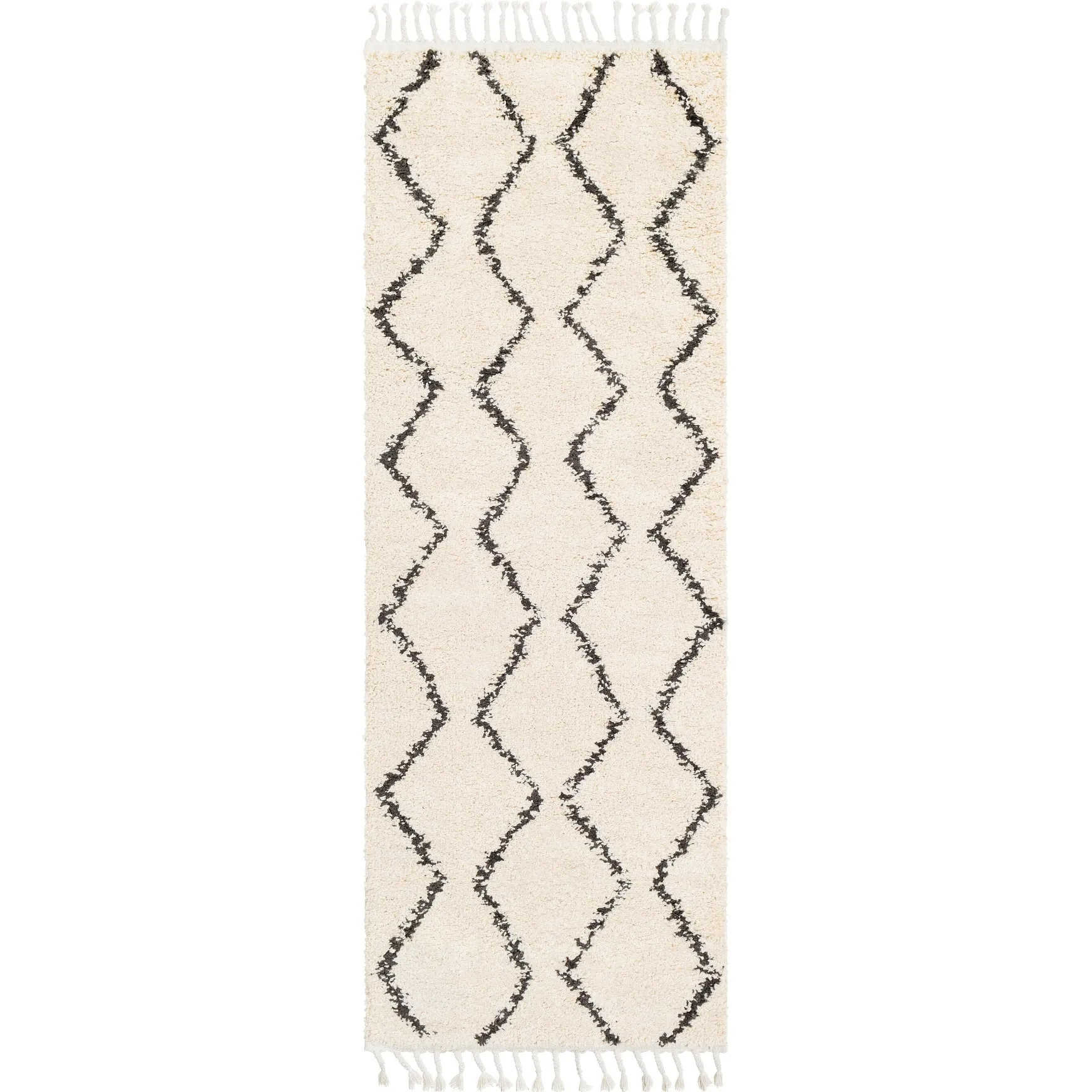 Livabliss Jada Moroccan Stripe Shag Area Rug