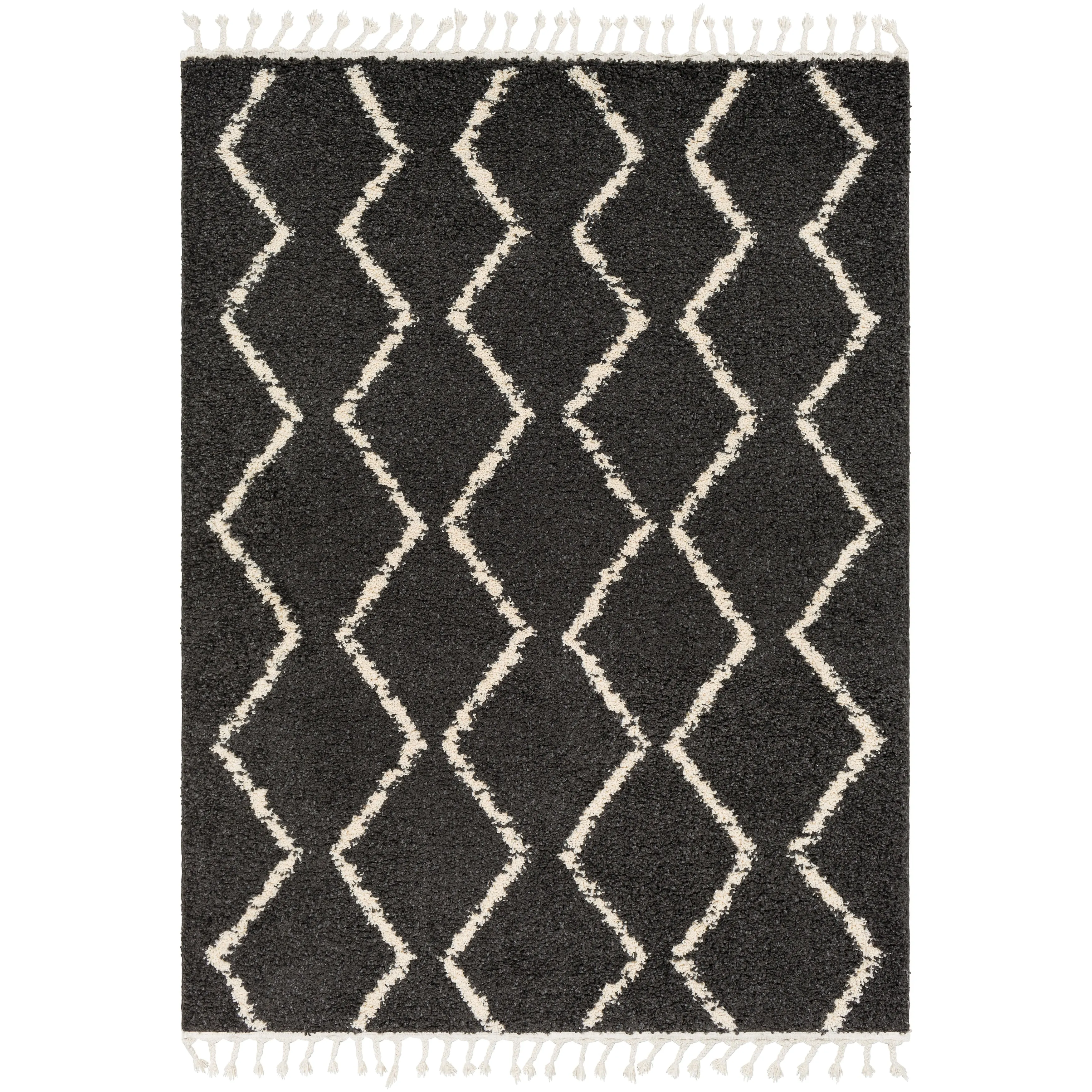 Livabliss Jada Moroccan Stripe Shag Area Rug