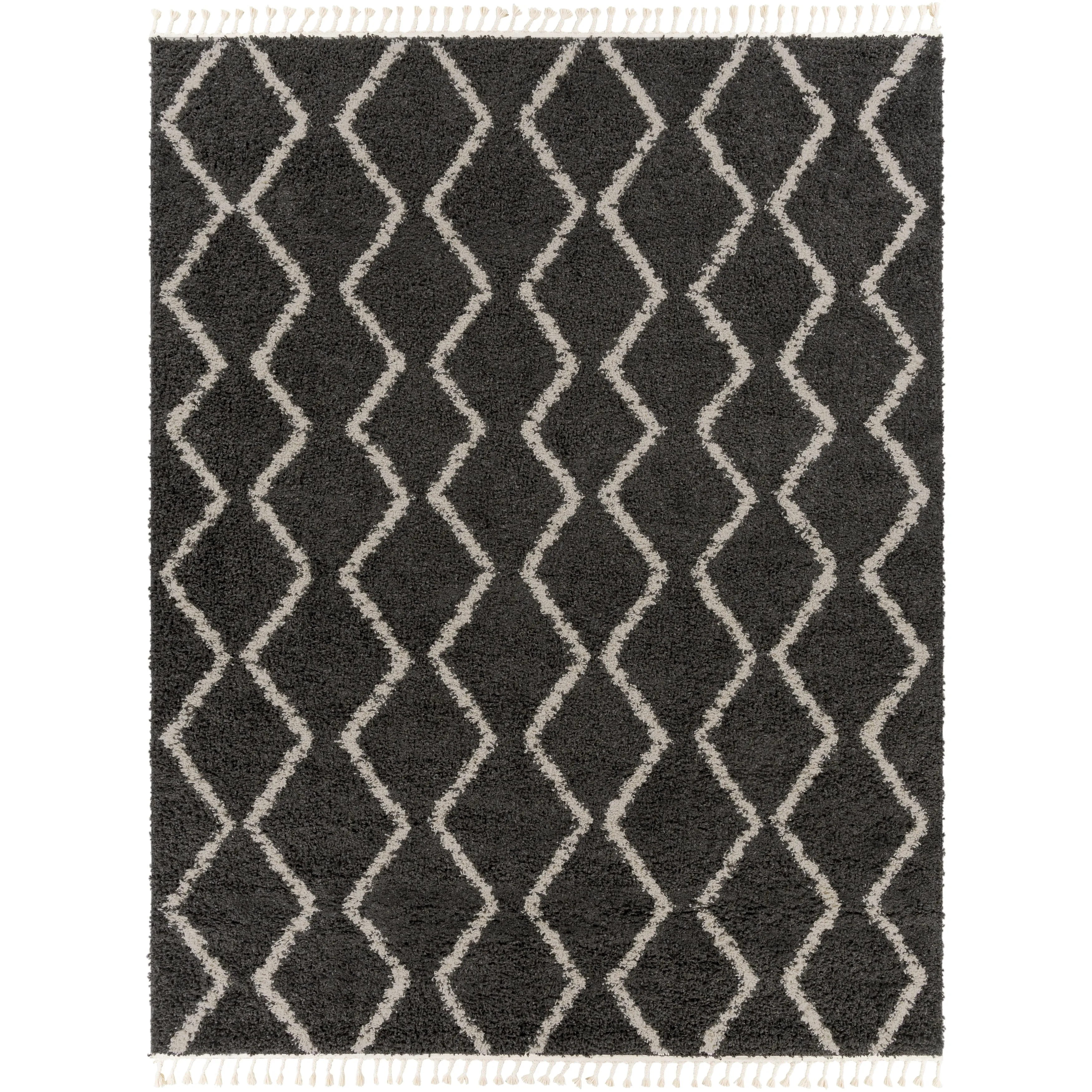 Livabliss Jada Moroccan Stripe Shag Area Rug