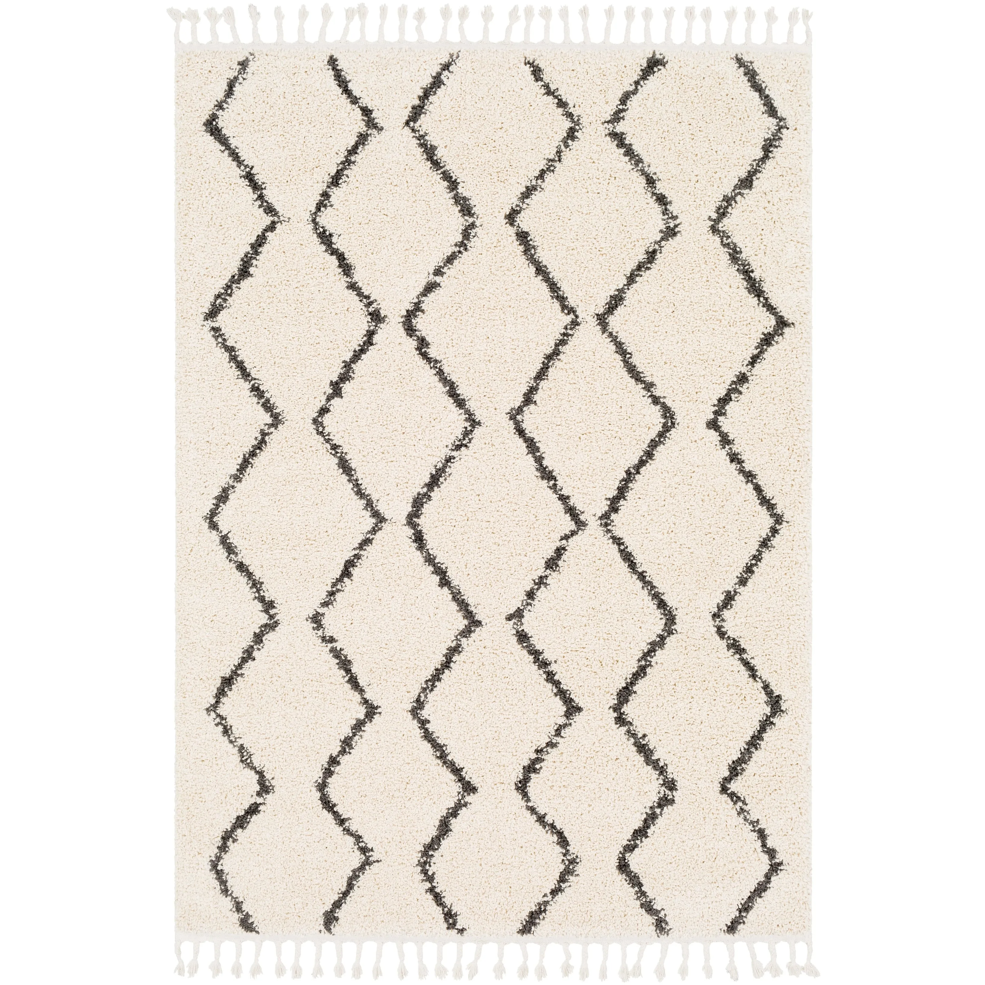 Livabliss Jada Moroccan Stripe Shag Area Rug