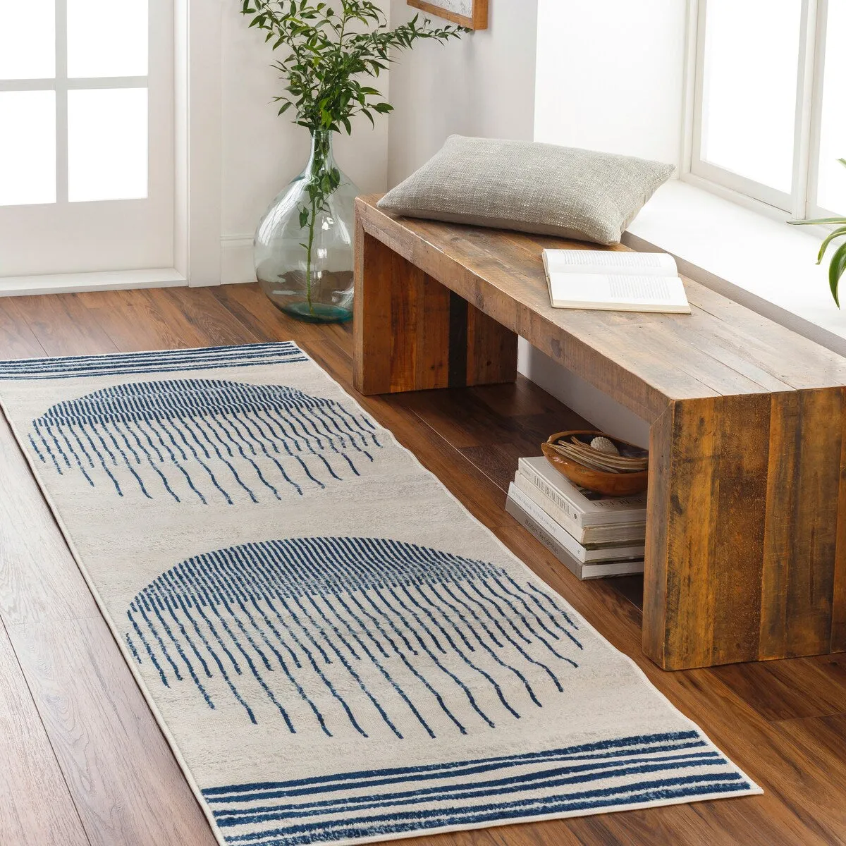 Livabliss Joel Mod Black/Ivory Ombre Geometric Striped Area Rug