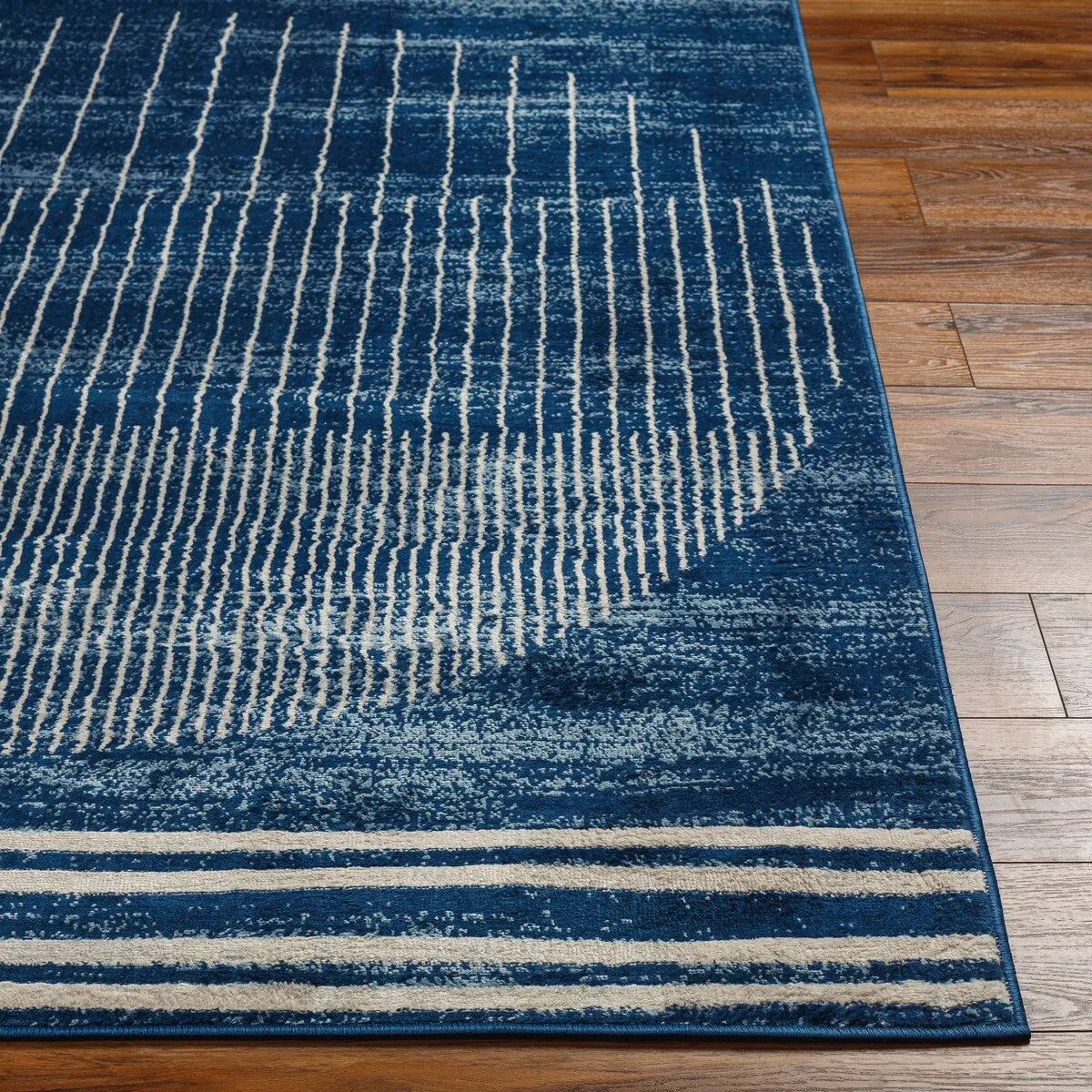 Livabliss Joel Mod Black/Ivory Ombre Geometric Striped Area Rug