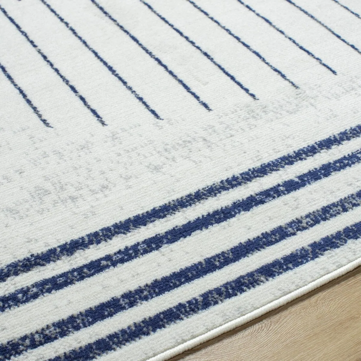 Livabliss Joel Mod Black/Ivory Ombre Geometric Striped Area Rug