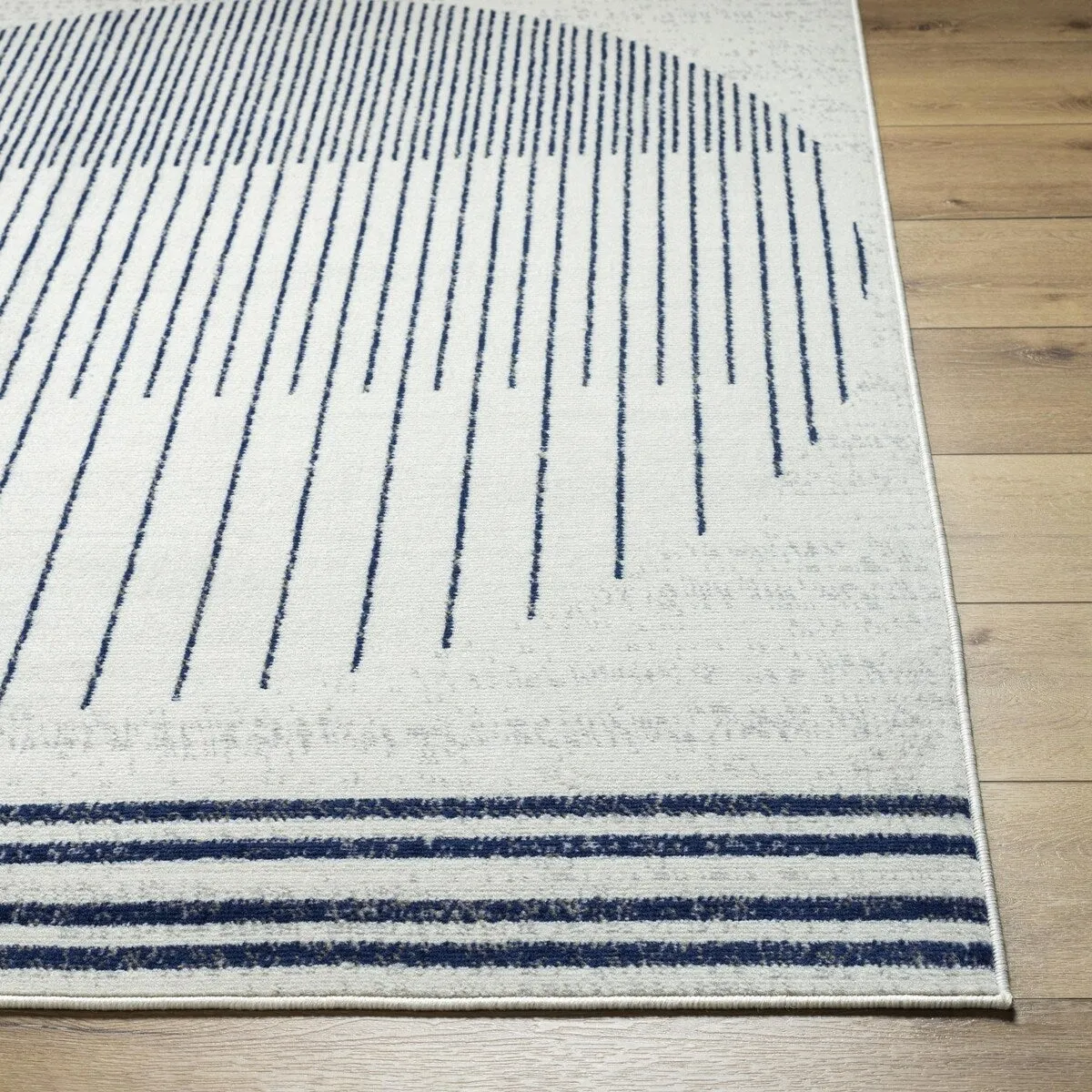 Livabliss Joel Mod Black/Ivory Ombre Geometric Striped Area Rug