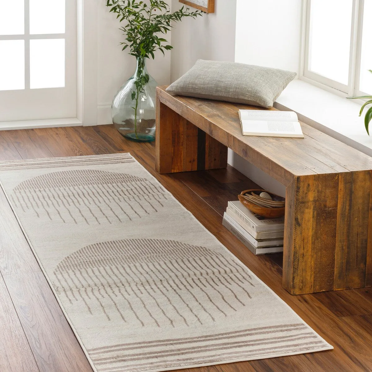 Livabliss Joel Mod Black/Ivory Ombre Geometric Striped Area Rug