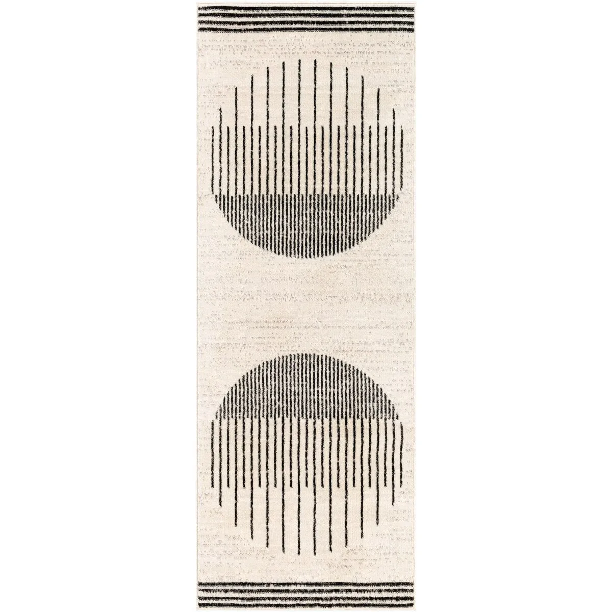 Livabliss Joel Mod Black/Ivory Ombre Geometric Striped Area Rug