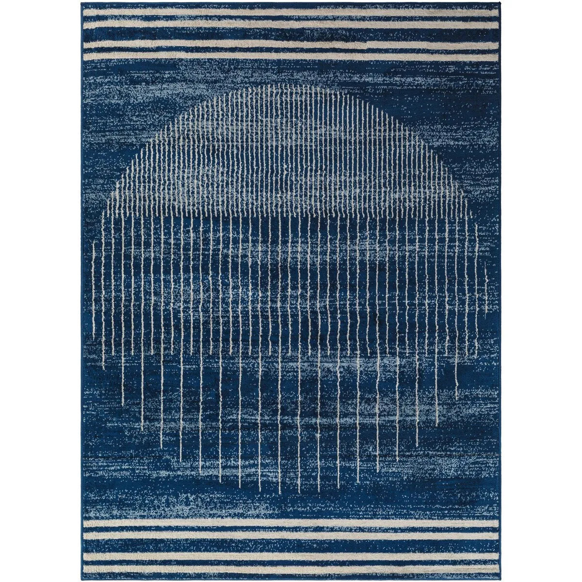 Livabliss Joel Mod Black/Ivory Ombre Geometric Striped Area Rug