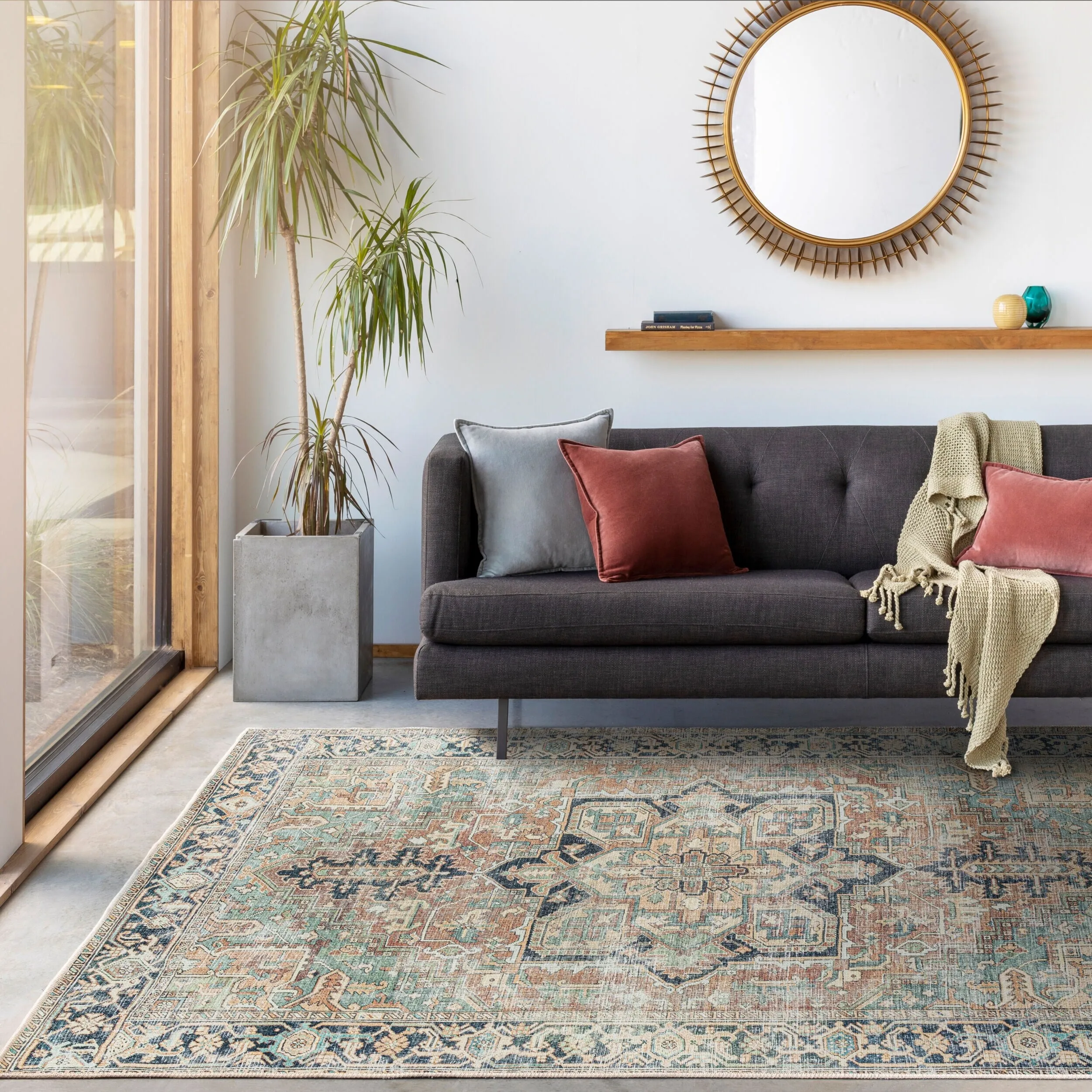 Livabliss Kemer Updated Traditional Medallion Washable Area Rug