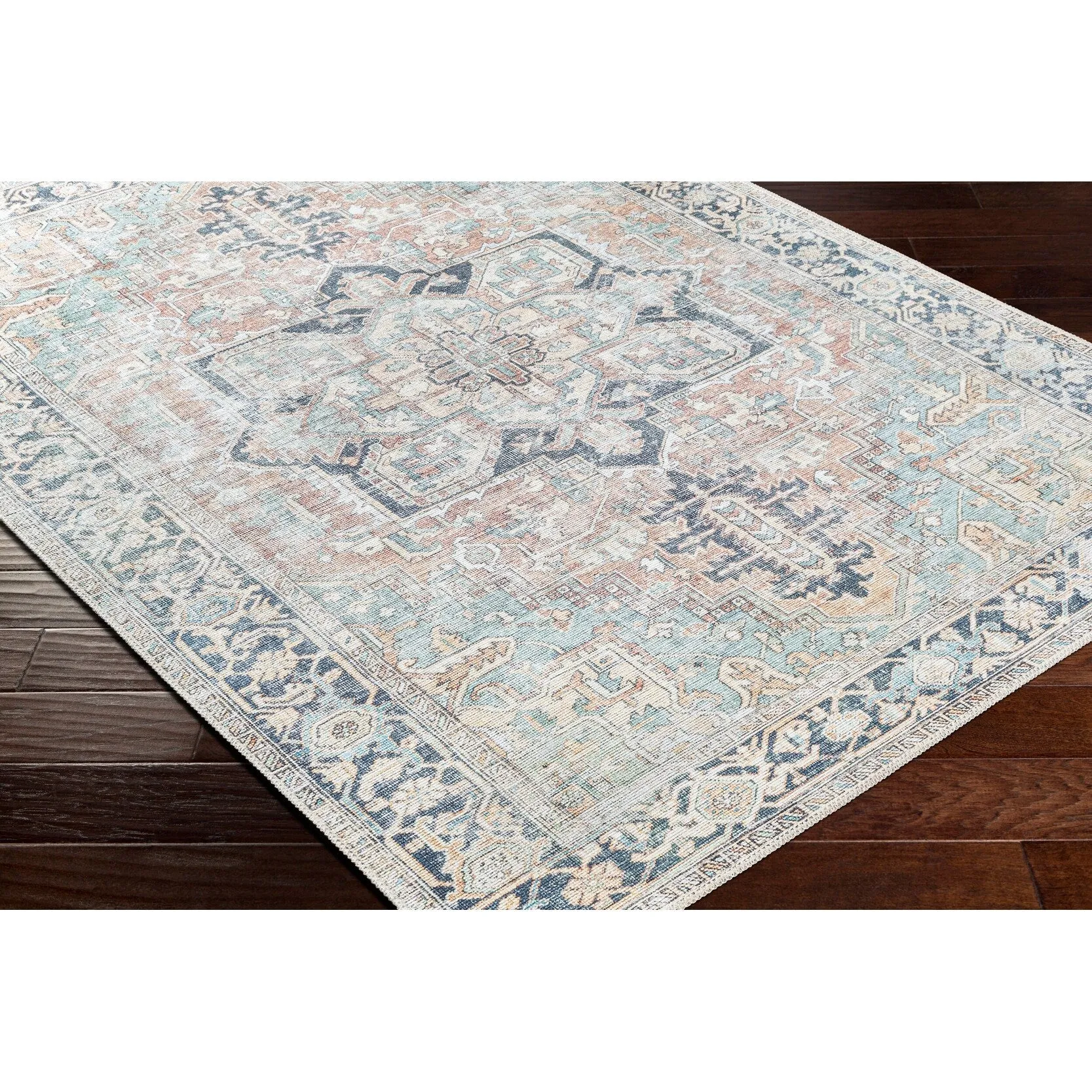 Livabliss Kemer Updated Traditional Medallion Washable Area Rug