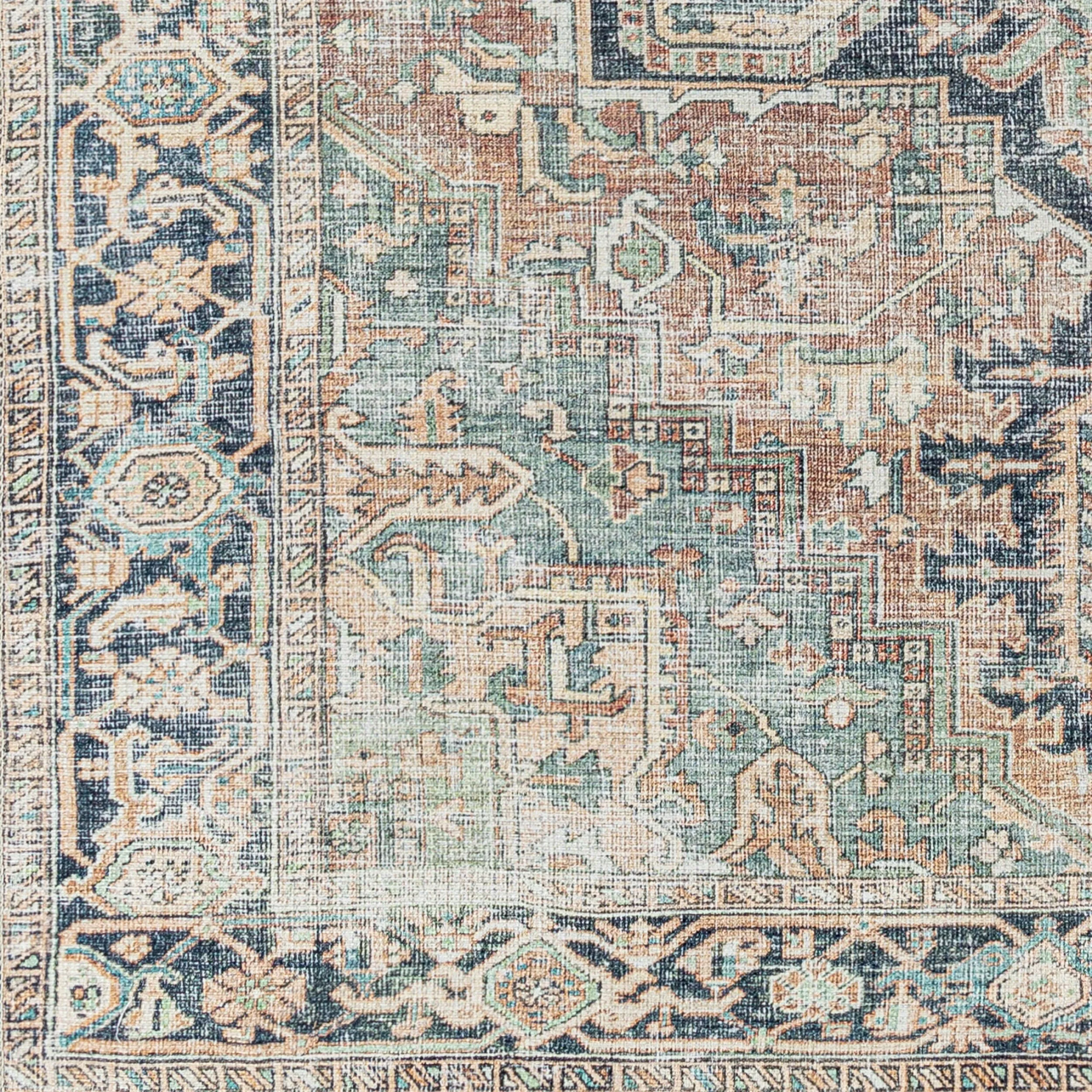 Livabliss Kemer Updated Traditional Medallion Washable Area Rug