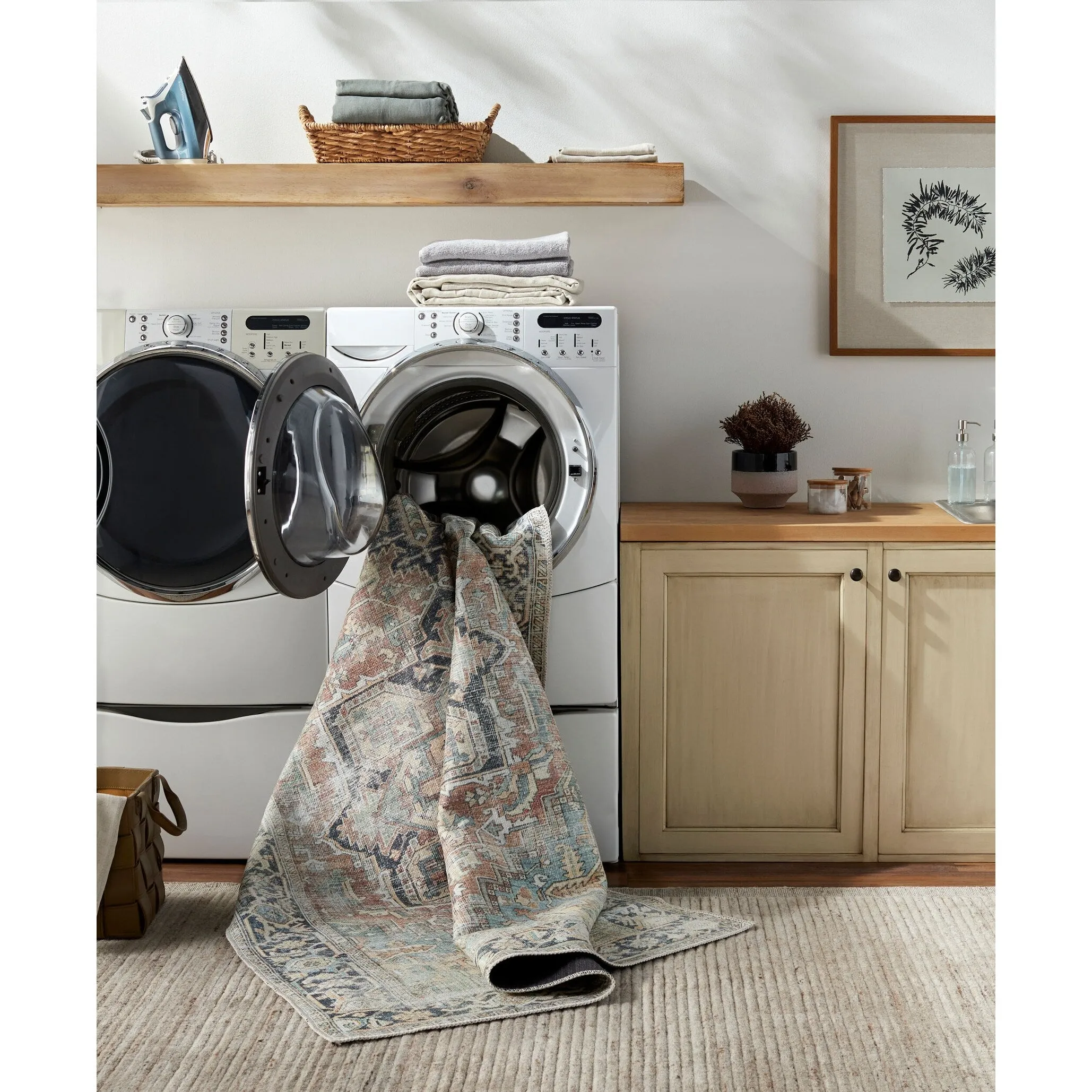 Livabliss Kemer Updated Traditional Medallion Washable Area Rug