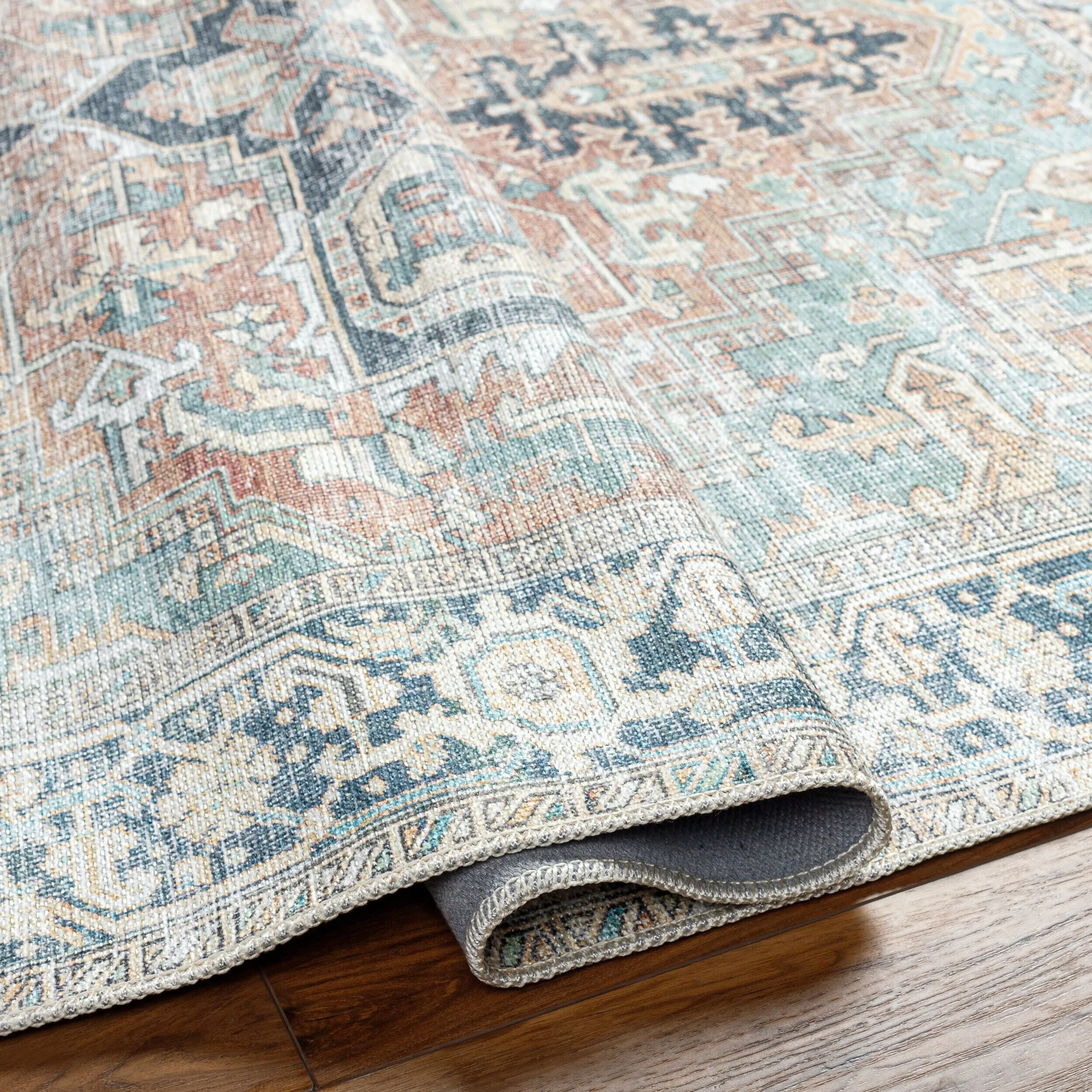 Livabliss Kemer Updated Traditional Medallion Washable Area Rug