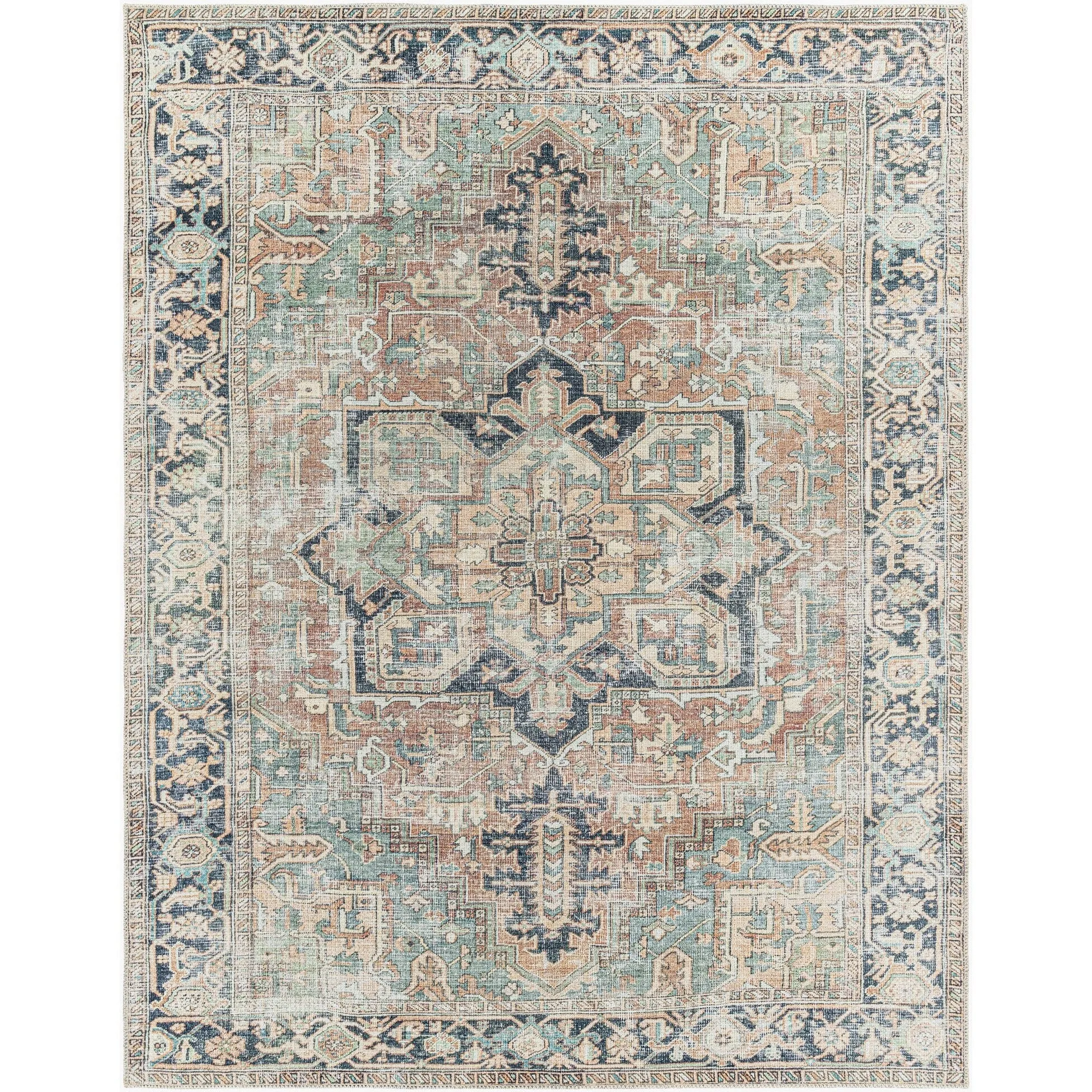 Livabliss Kemer Updated Traditional Medallion Washable Area Rug