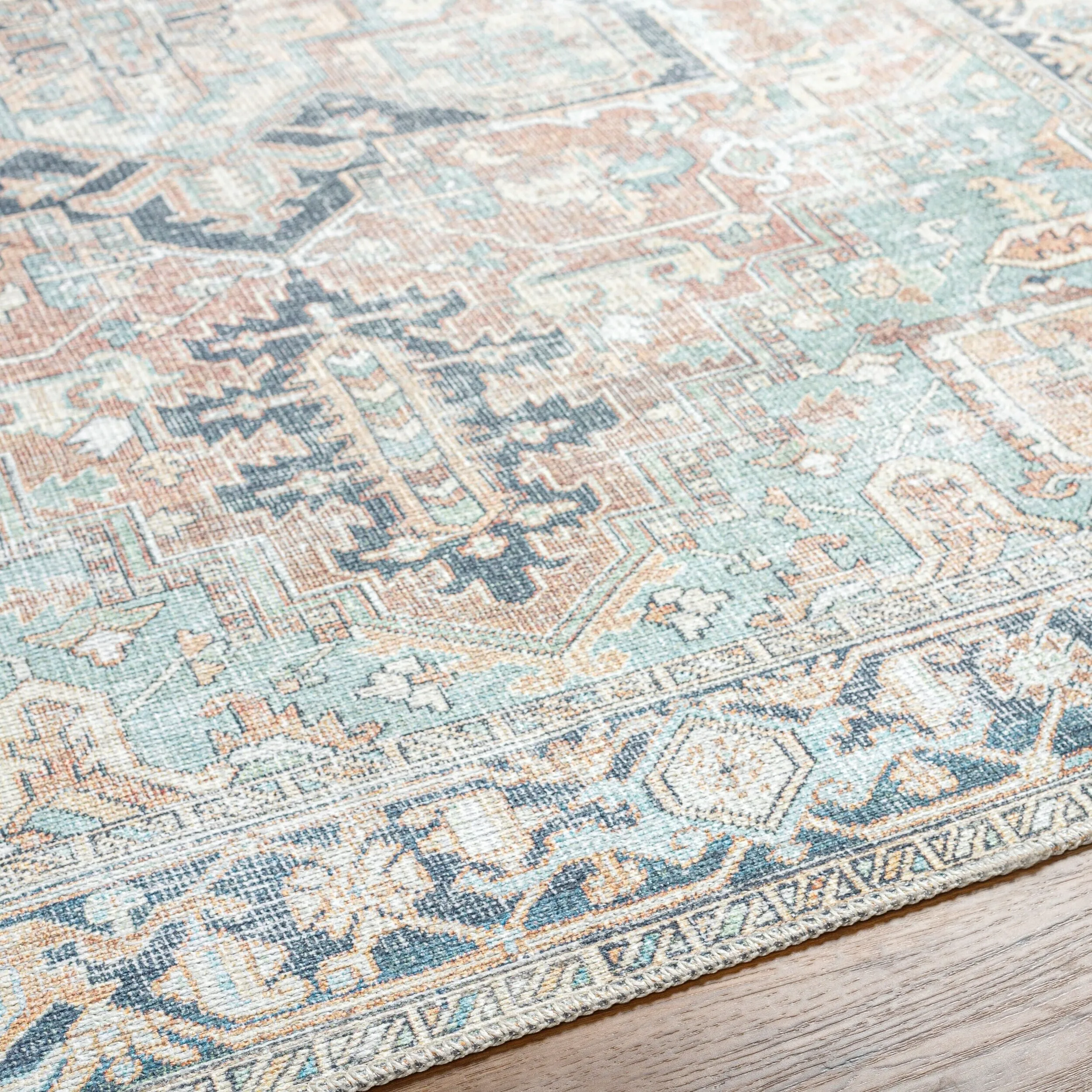 Livabliss Kemer Updated Traditional Medallion Washable Area Rug