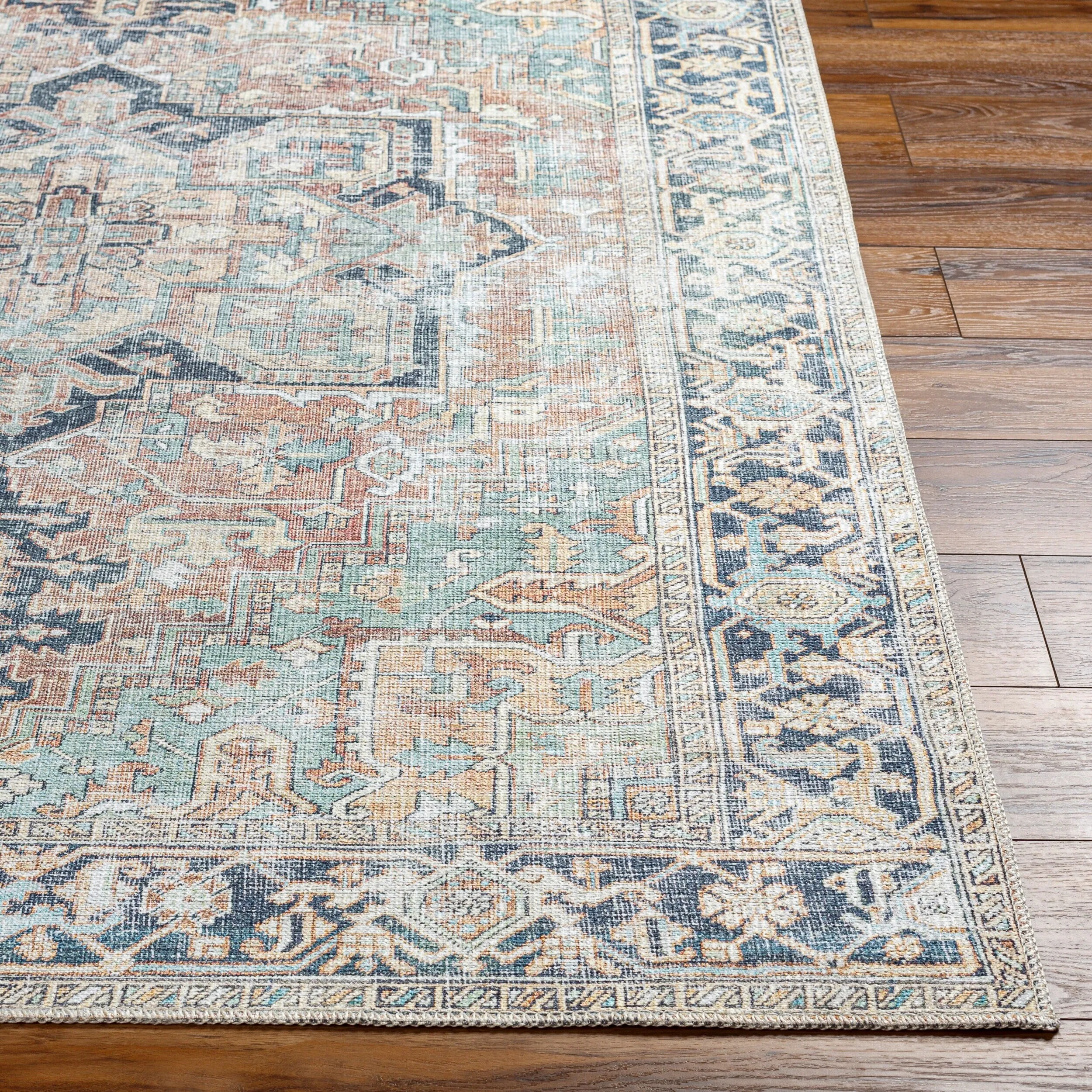 Livabliss Kemer Updated Traditional Medallion Washable Area Rug