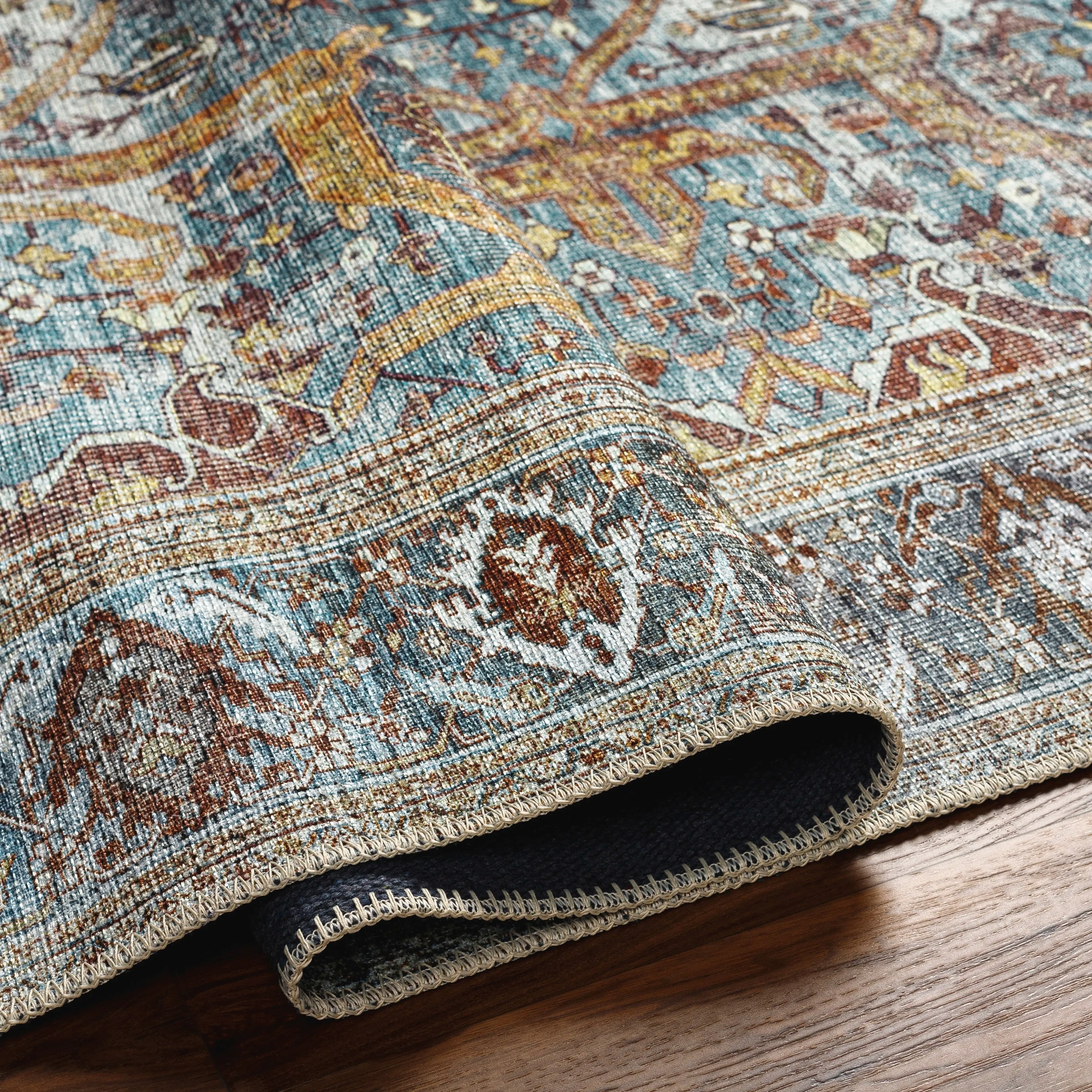 Livabliss Landry Faded Traditional Printed Washable Area Rug