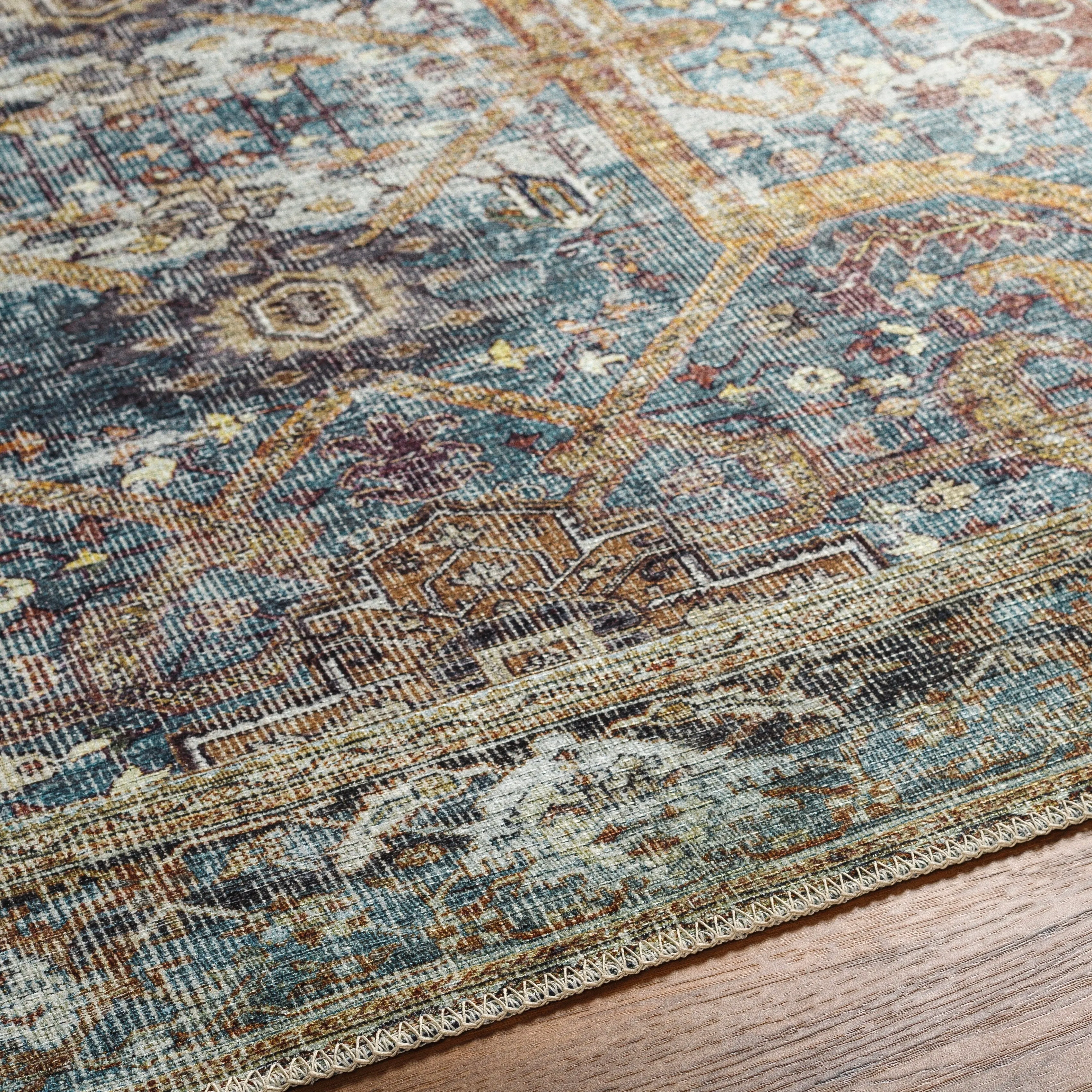 Livabliss Landry Faded Traditional Printed Washable Area Rug